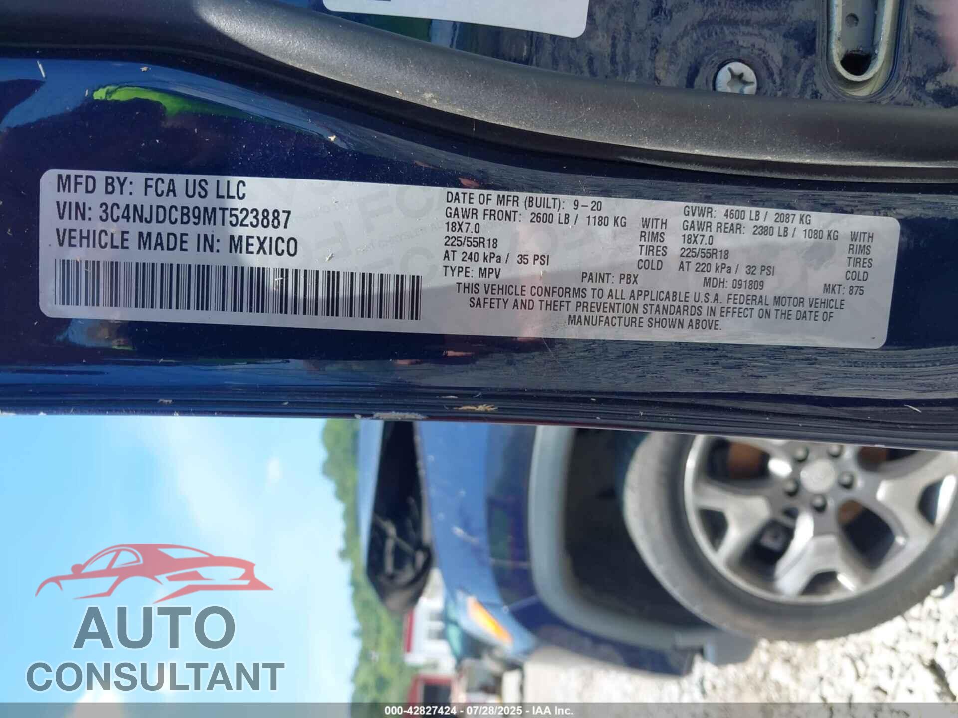 JEEP COMPASS 2021 - 3C4NJDCB9MT523887