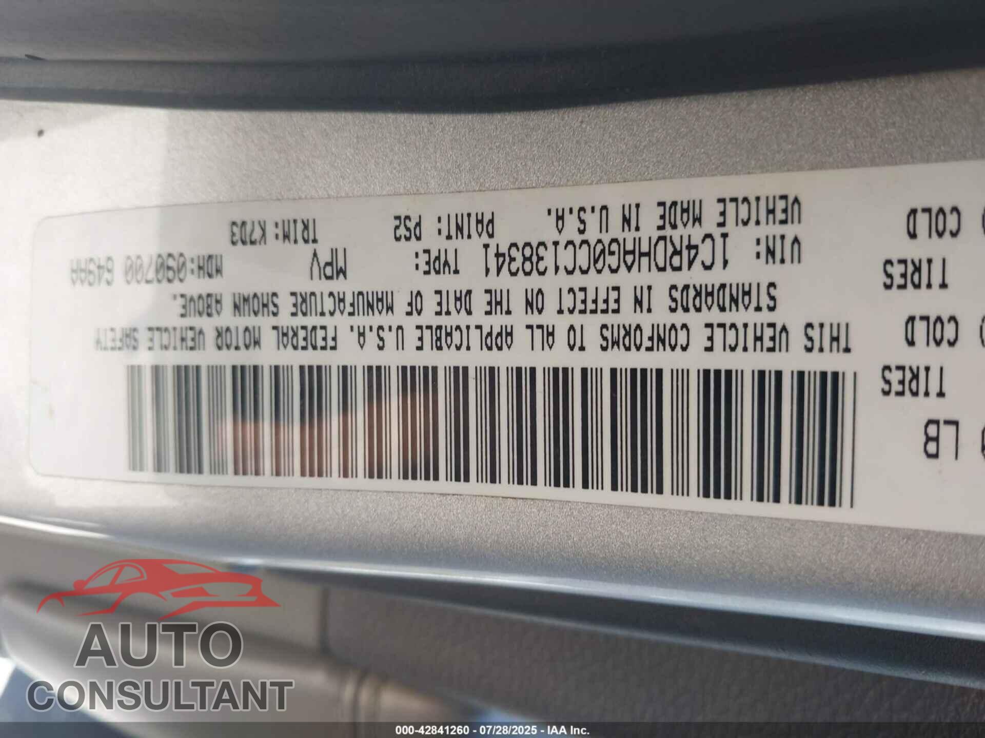 DODGE DURANGO 2012 - 1C4RDHAG0CC138341