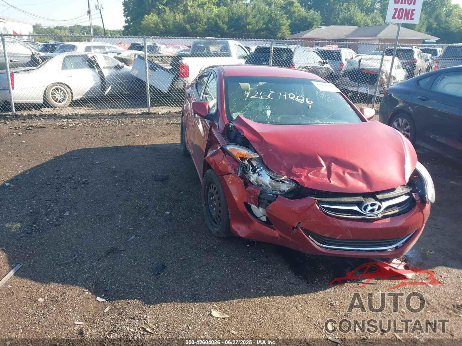 HYUNDAI ELANTRA 2013 - KMHDH4AE4DU633087