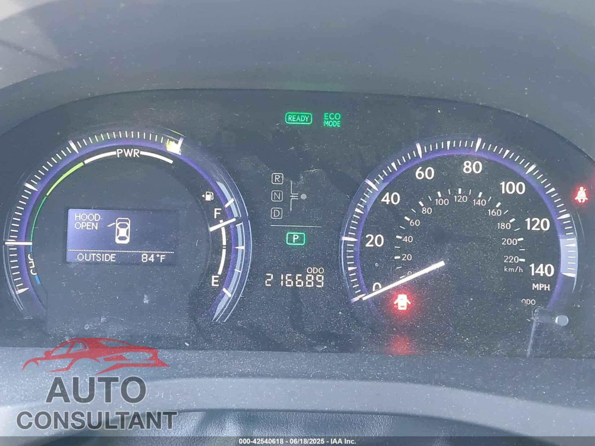 LEXUS HS 250H 2010 - JTHBB1BA4A2026636