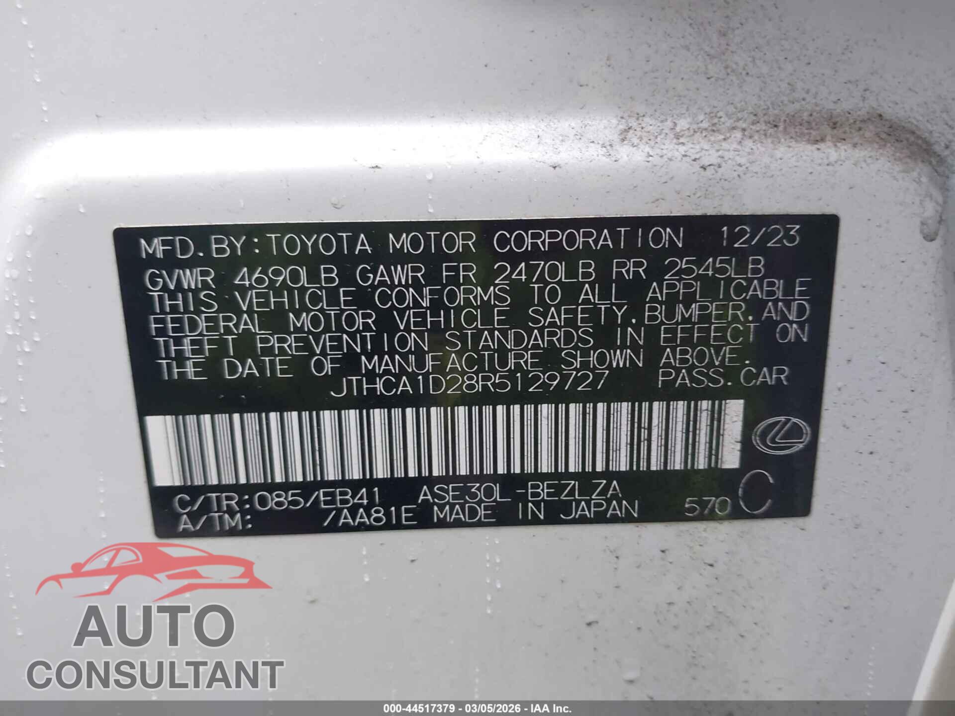 LEXUS IS 300 2024 - JTHCA1D28R5129727