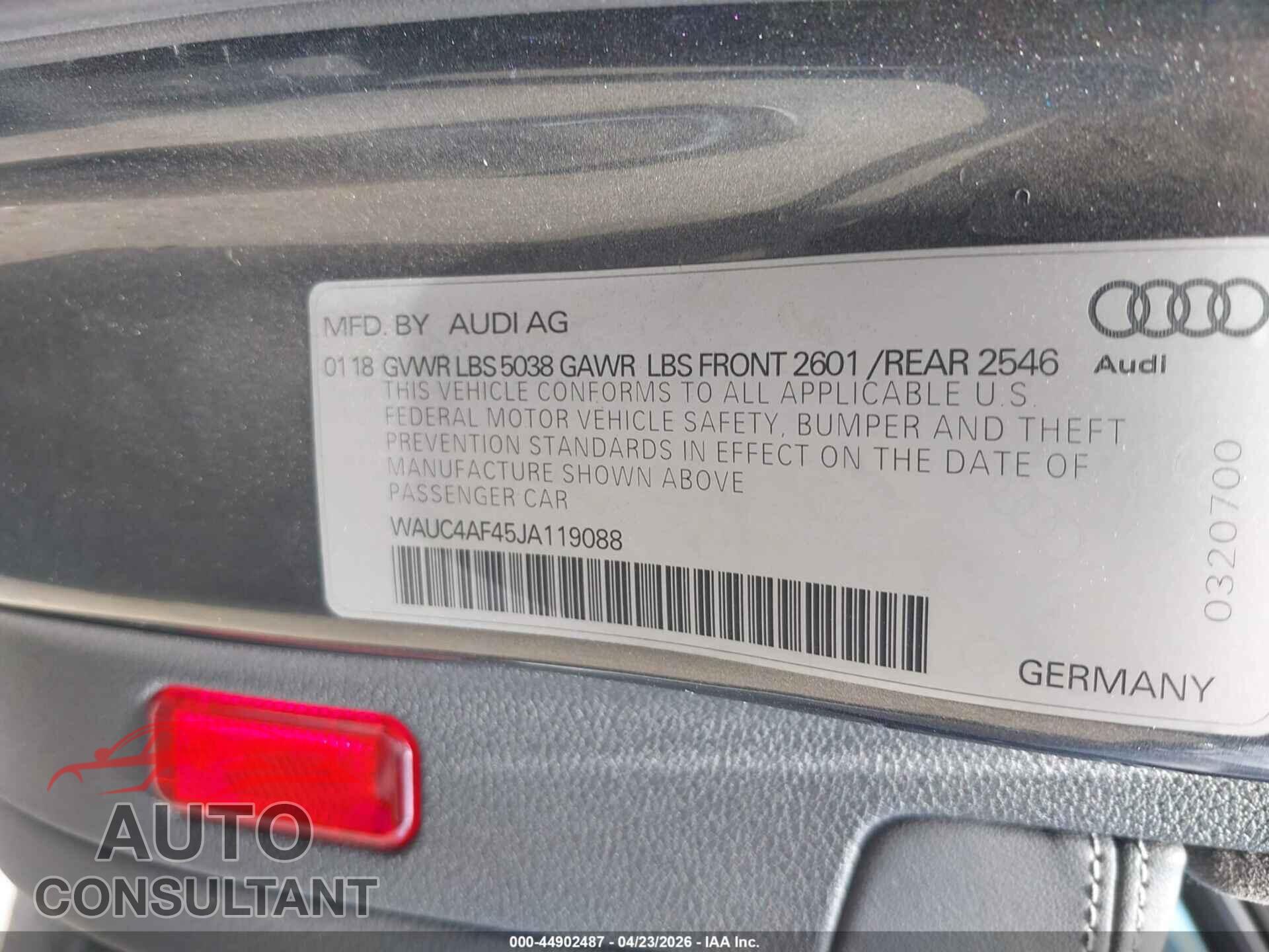 AUDI S4 2018 - WAUC4AF45JA119088