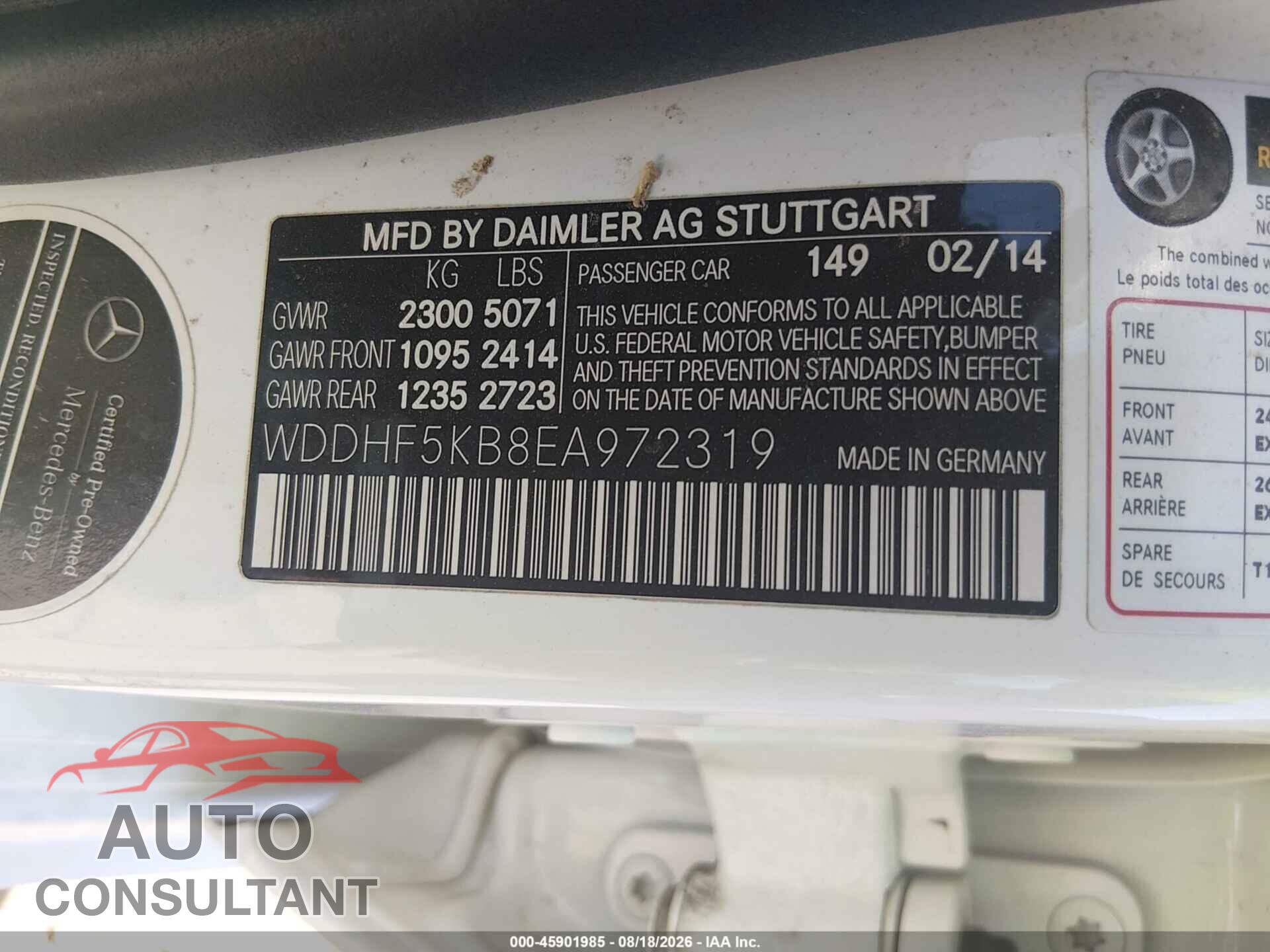 MERCEDES-BENZ E 350 2014 - WDDHF5KB8EA972319