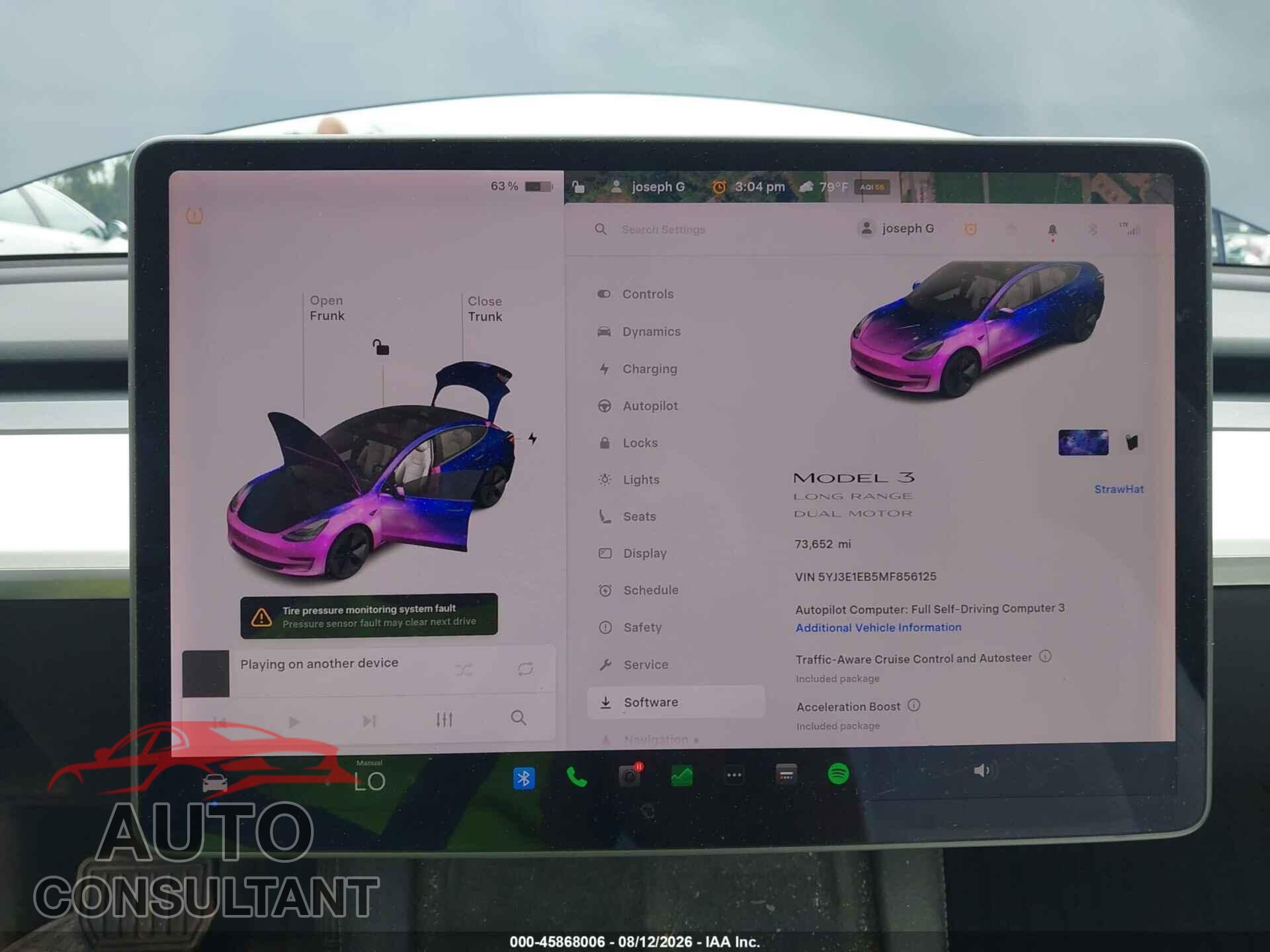 TESLA MODEL 3 2021 - 5YJ3E1EB5MF856125