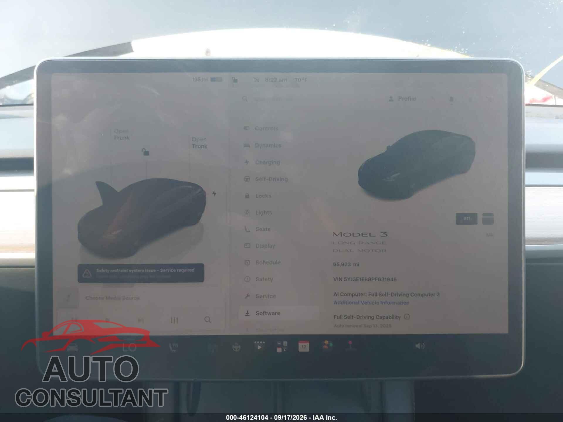 TESLA MODEL 3 2023 - 5YJ3E1EB8PF631945