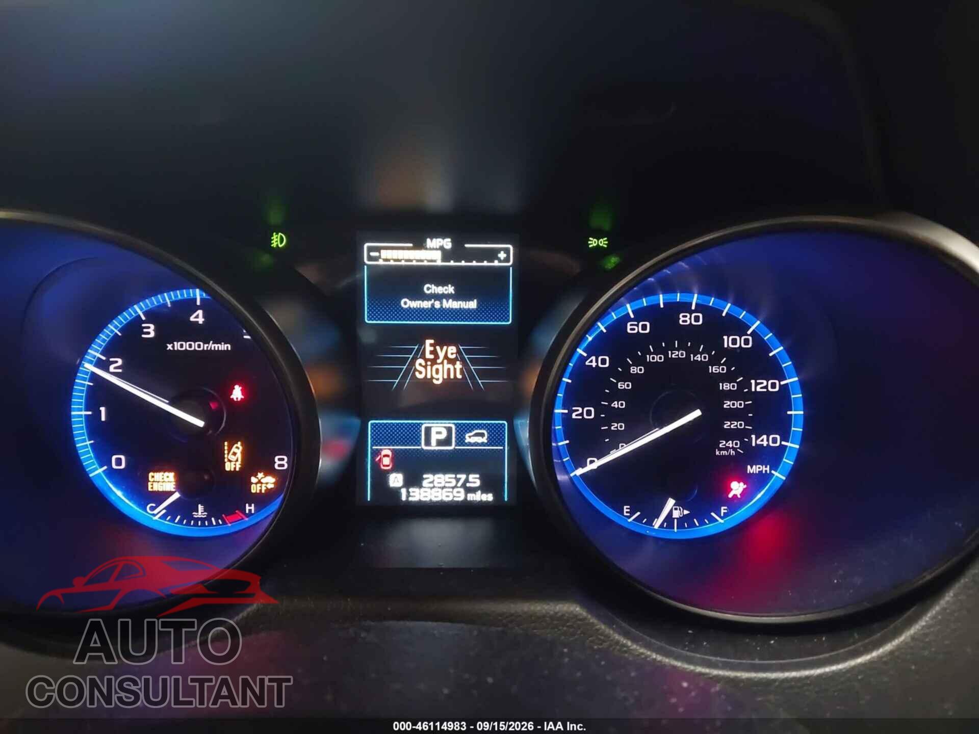 SUBARU OUTBACK 2018 - 4S4BSAFC3J3241976