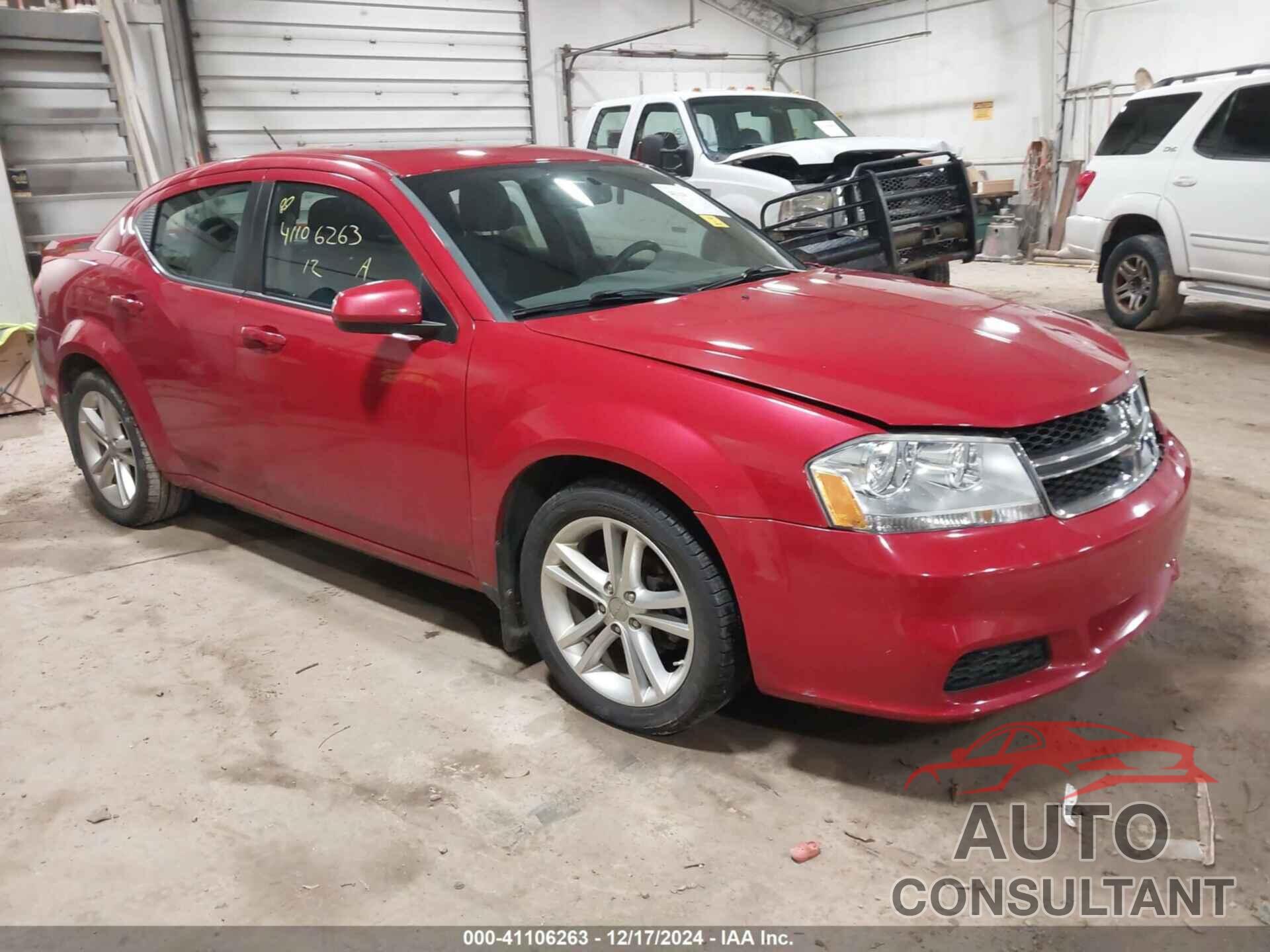 DODGE AVENGER 2012 - 1C3CDZCB8CN313828