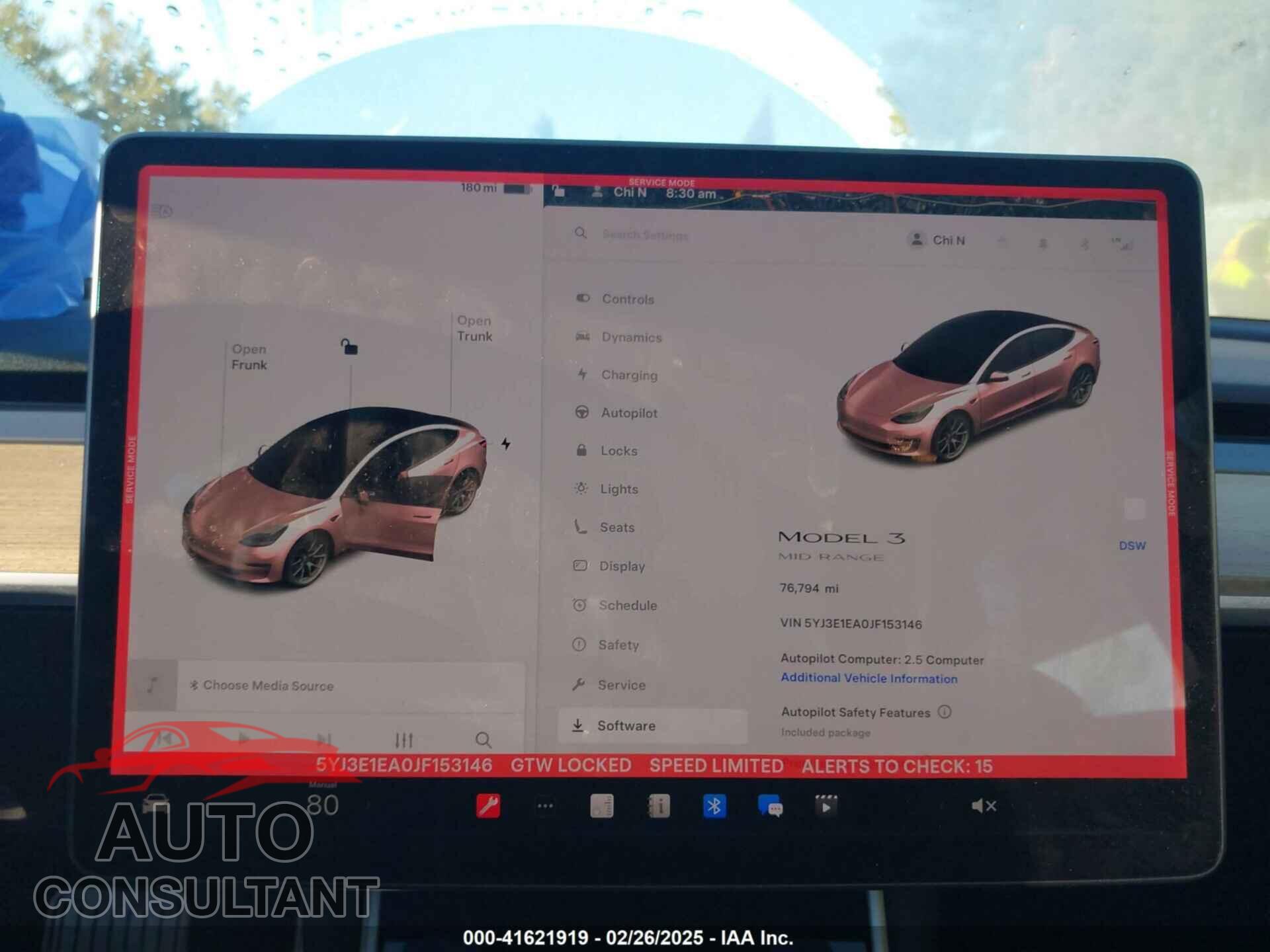 TESLA MODEL 3 2018 - 5YJ3E1EA0JF153146