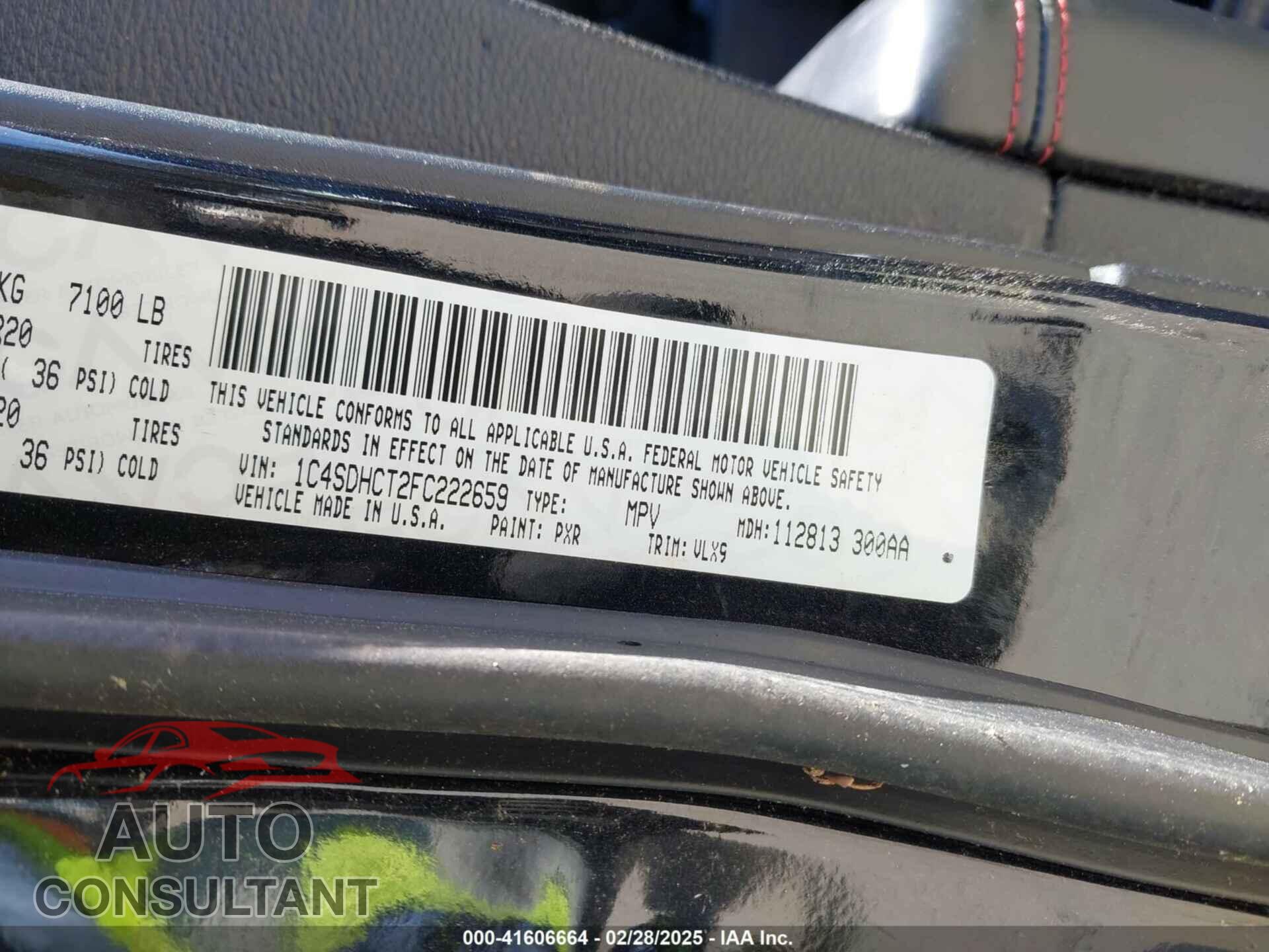 DODGE DURANGO 2015 - 1C4SDHCT2FC222659
