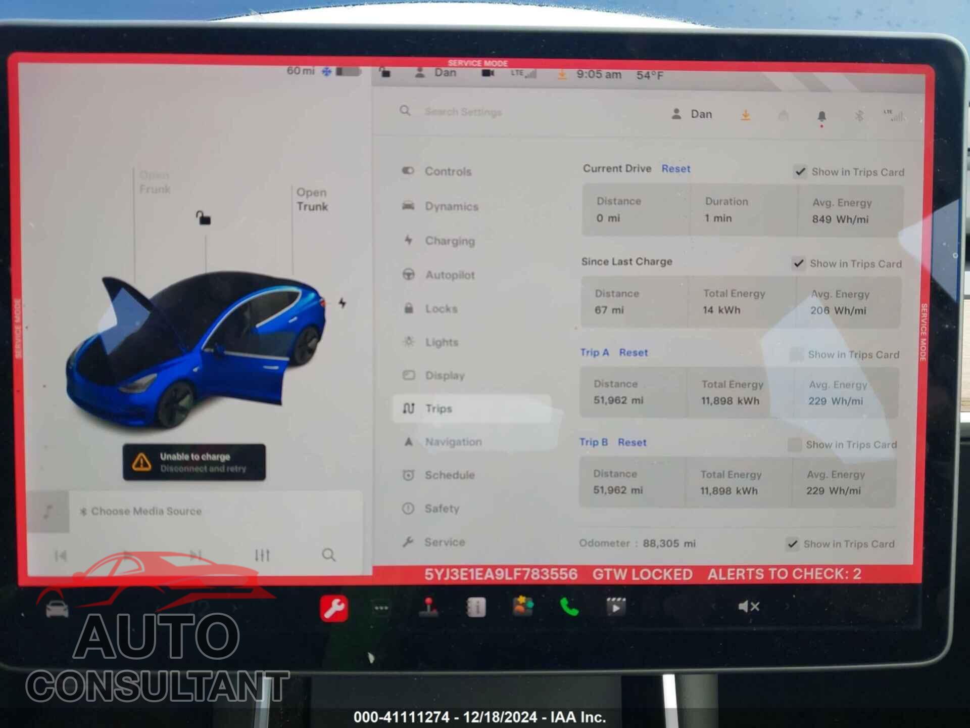 TESLA MODEL 3 2020 - 5YJ3E1EA9LF783556