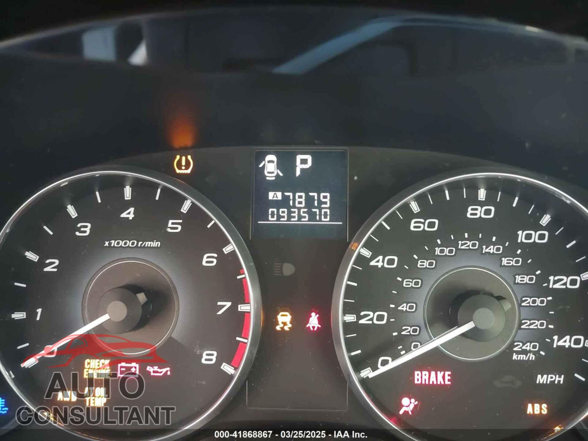 SUBARU OUTBACK 2012 - 4S4BRBGC8C3210869