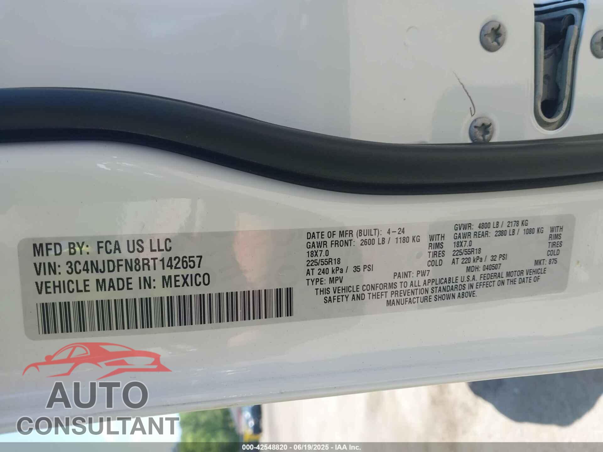 JEEP COMPASS 2024 - 3C4NJDFN8RT142657