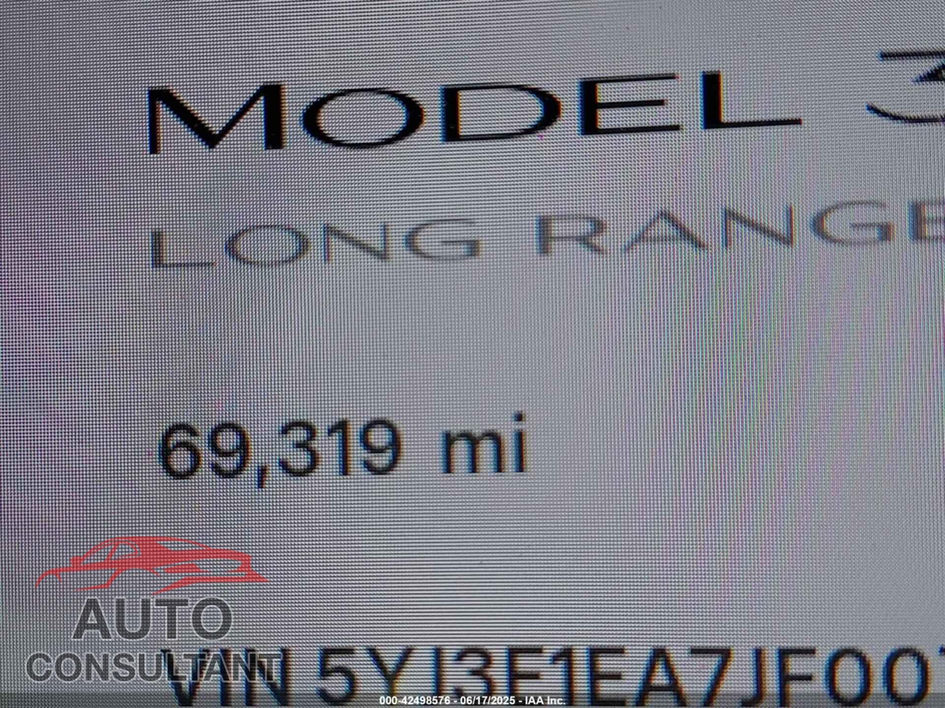 TESLA MODEL 3 2018 - 5YJ3E1EA7JF007617