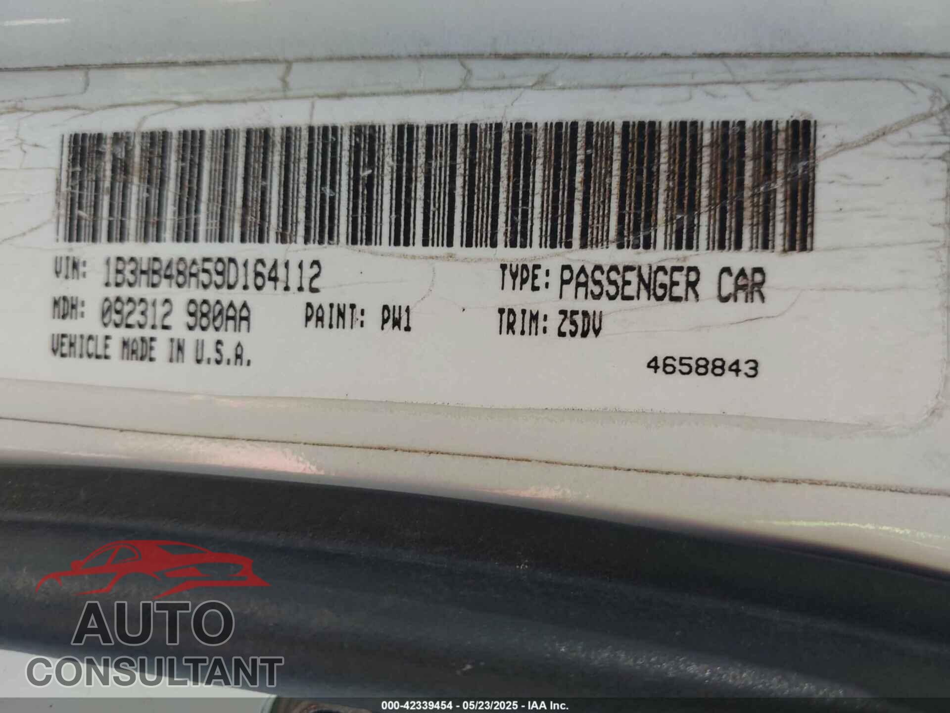 DODGE CALIBER 2009 - 1B3HB48A59D164112