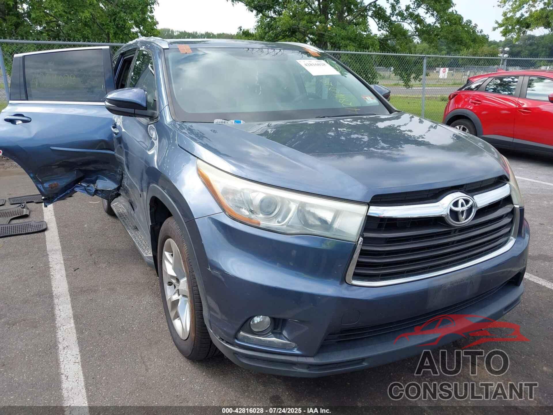 TOYOTA HIGHLANDER 2015 - 5TDDKRFHXFS139362