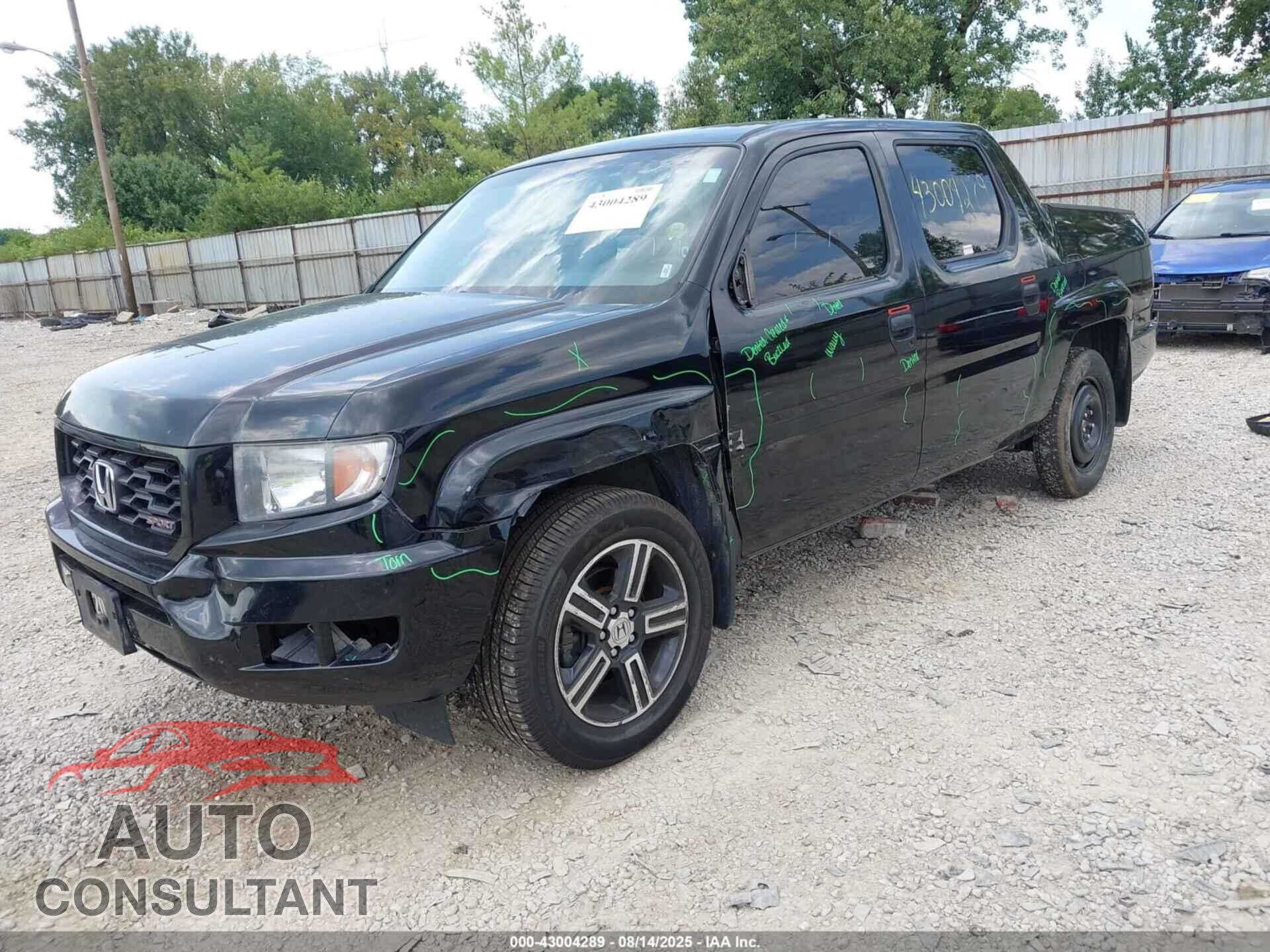 HONDA RIDGELINE 2012 - 5FPYK1F76CB454869