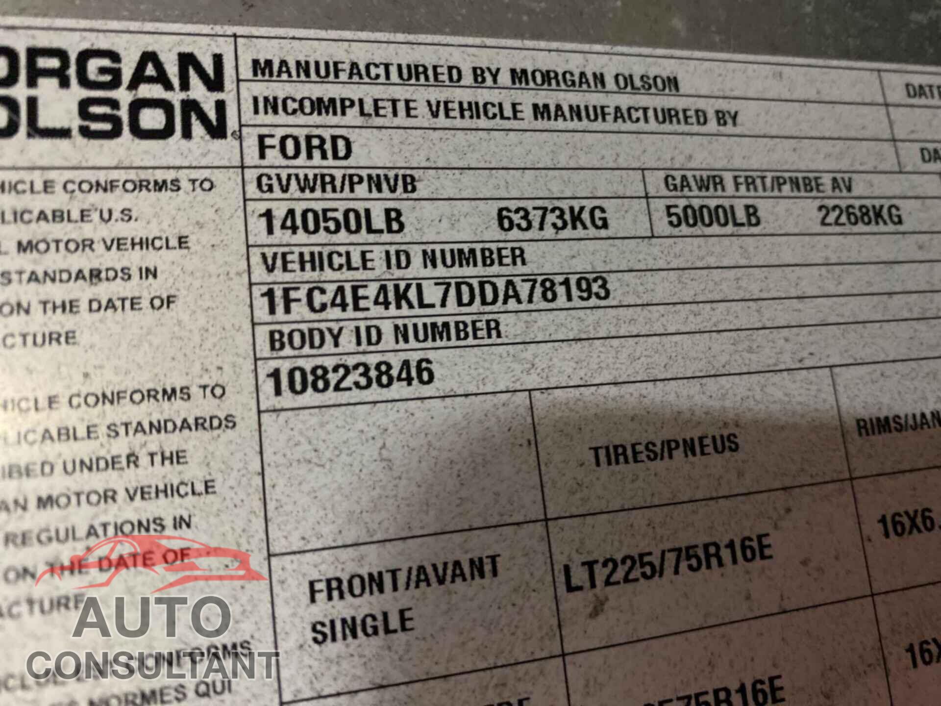 FORD E-450 STRIPPED 2013 - 1FC4E4KL7DDA78193