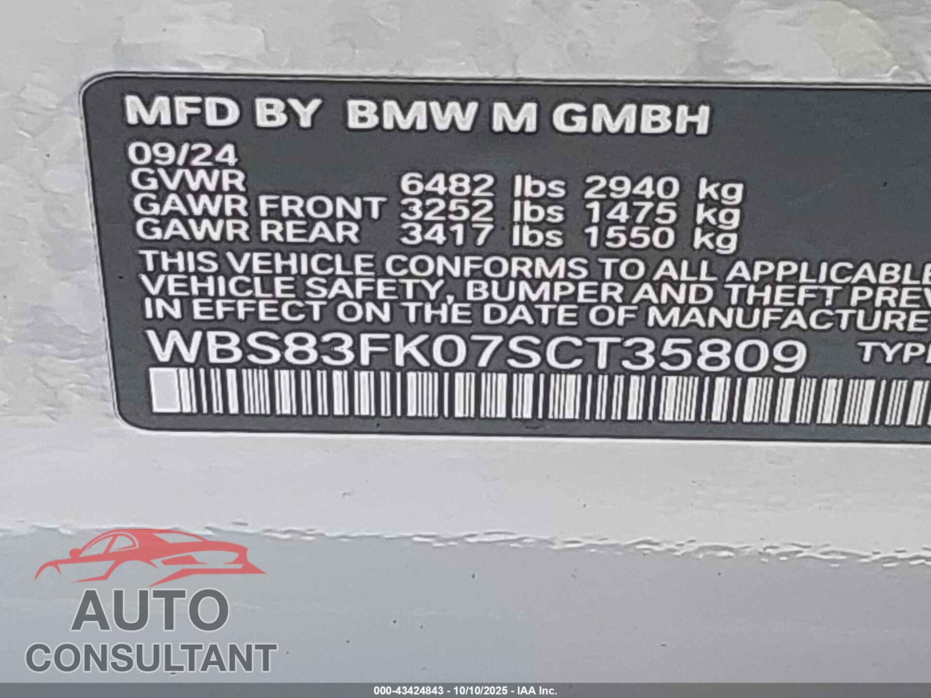 BMW M5 2025 - WBS83FKD7SCT35809
