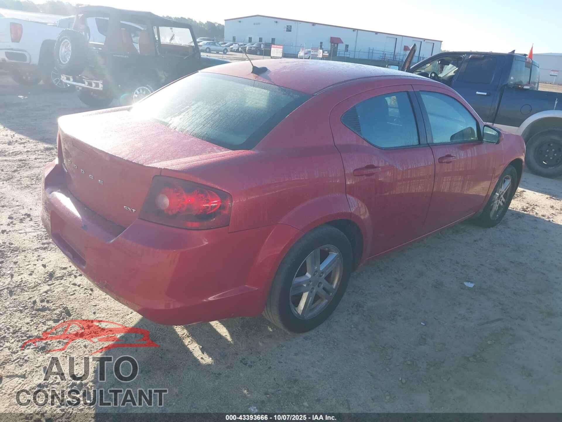 DODGE AVENGER 2012 - 1C3CDZCB7CN237003