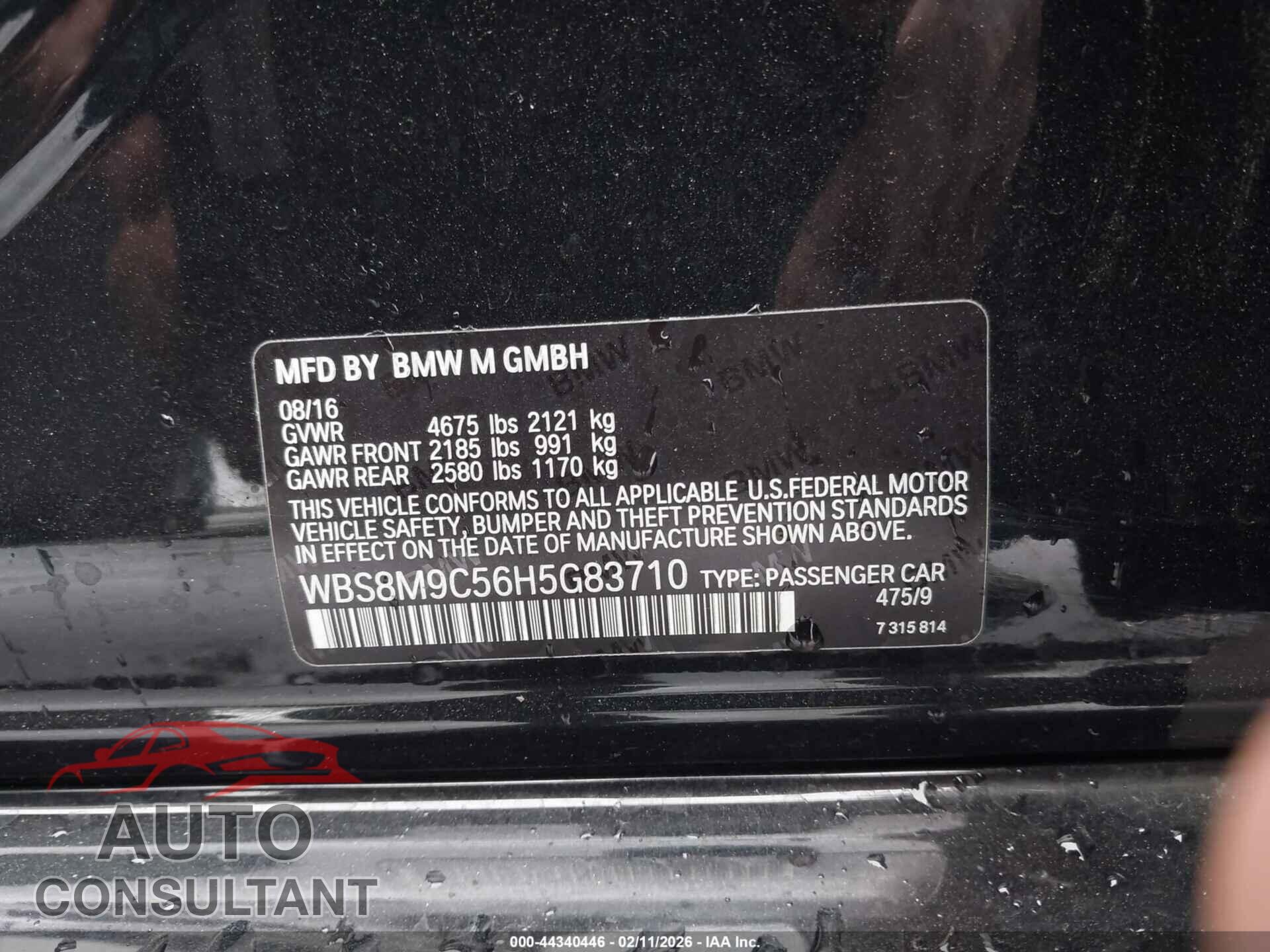 BMW M3 2017 - WBS8M9C56H5G83710