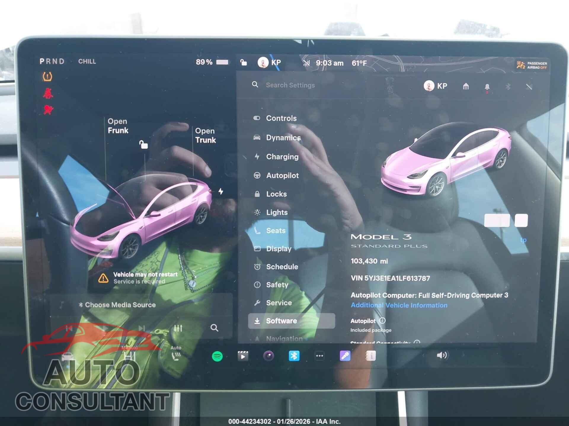 TESLA MODEL 3 2020 - 5YJ3E1EA1LF613787