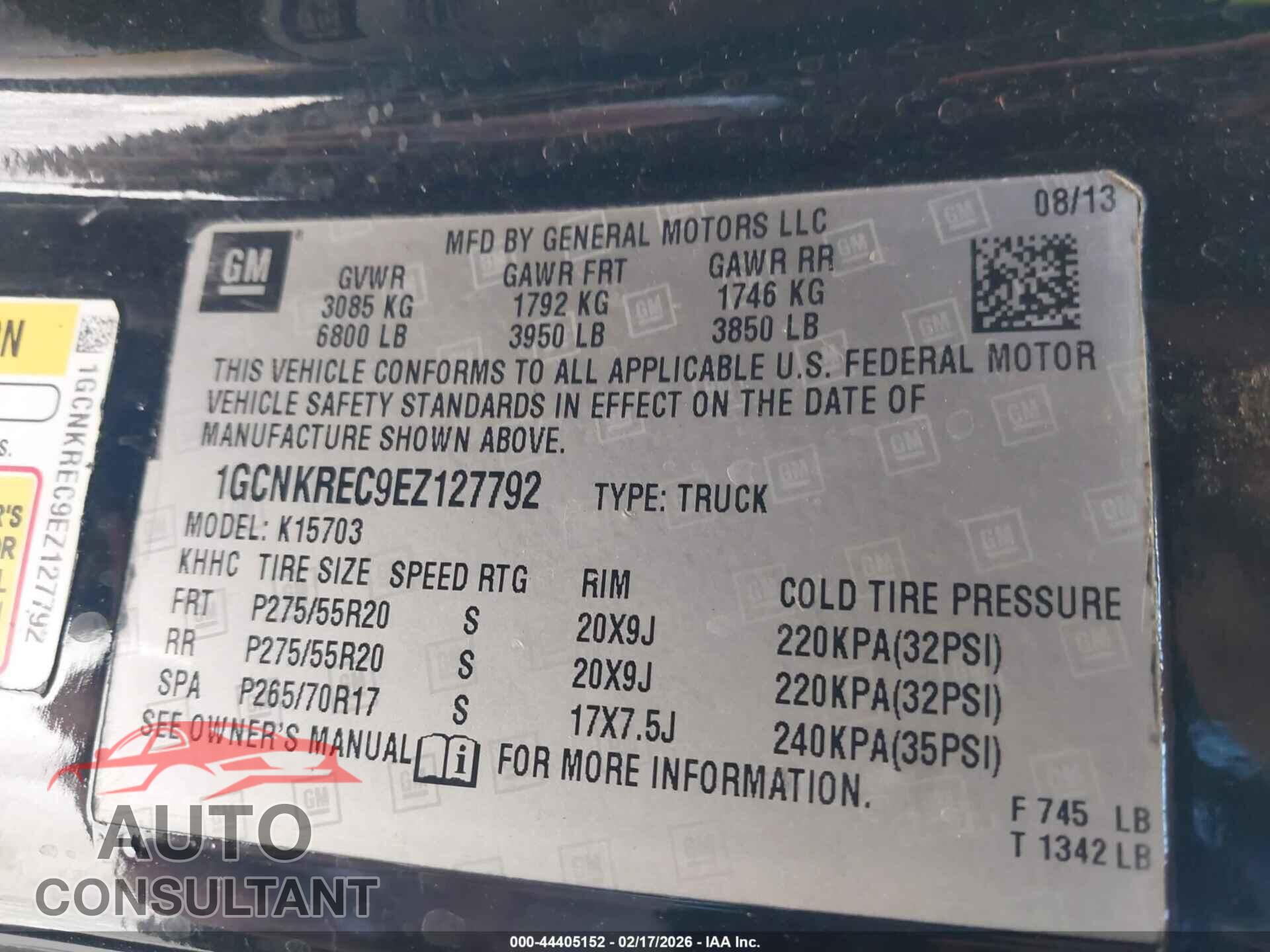 CHEVROLET SILVERADO 1500 2014 - 1GCNKREC9EZ127792