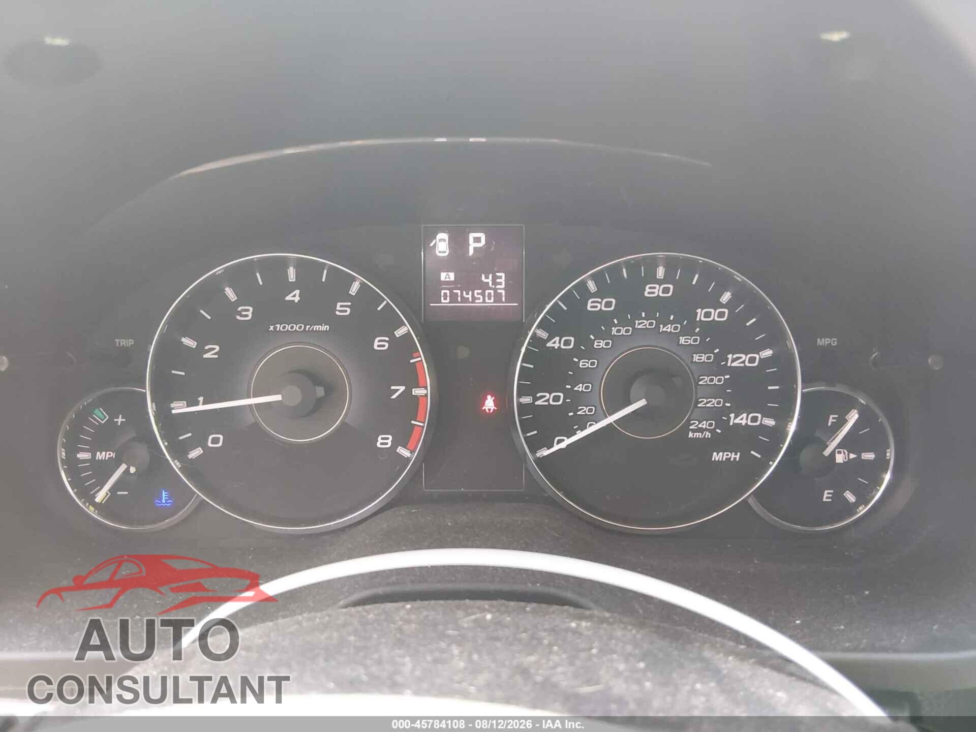 SUBARU OUTBACK 2012 - 4S4BRBCC4C3208008