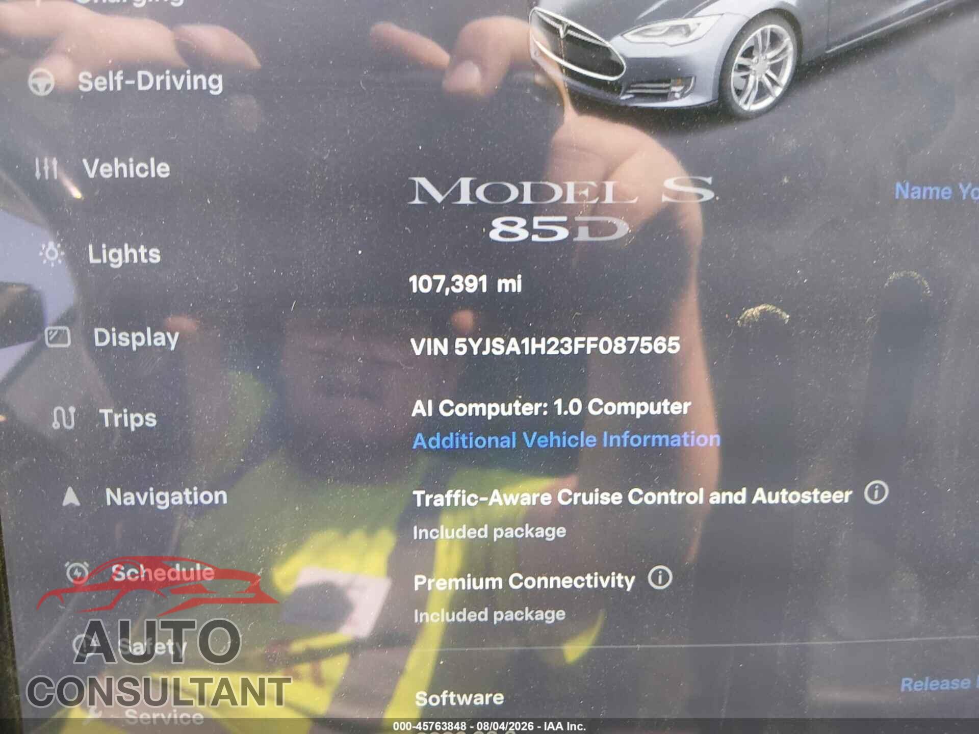 TESLA MODEL S 2015 - 5YJSA1H23FF087565