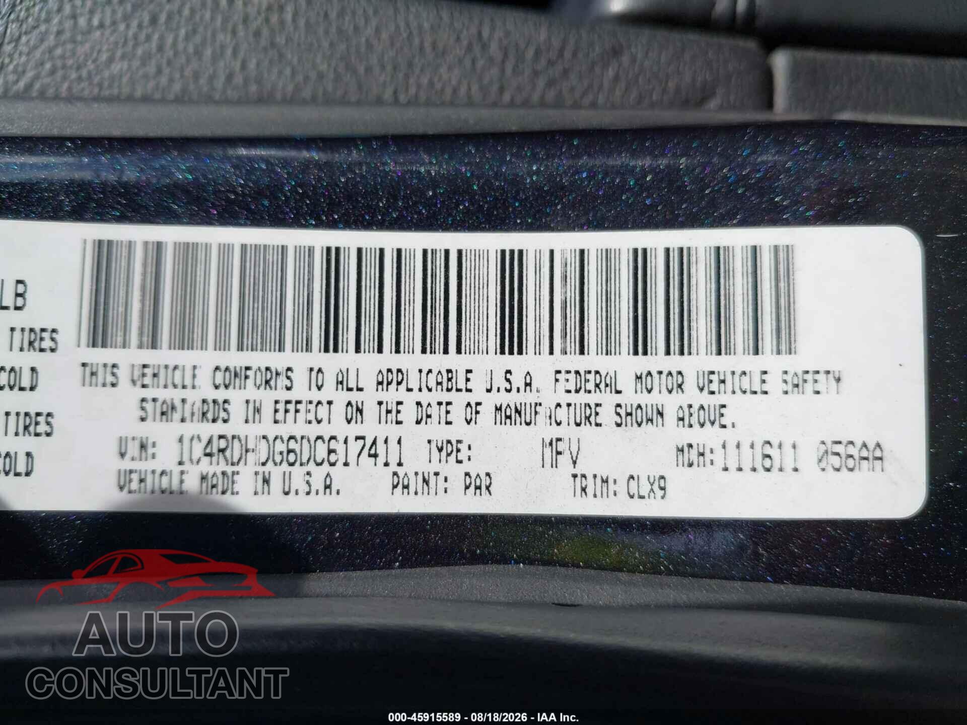 DODGE DURANGO 2013 - 1C4RDHDG6DC617411