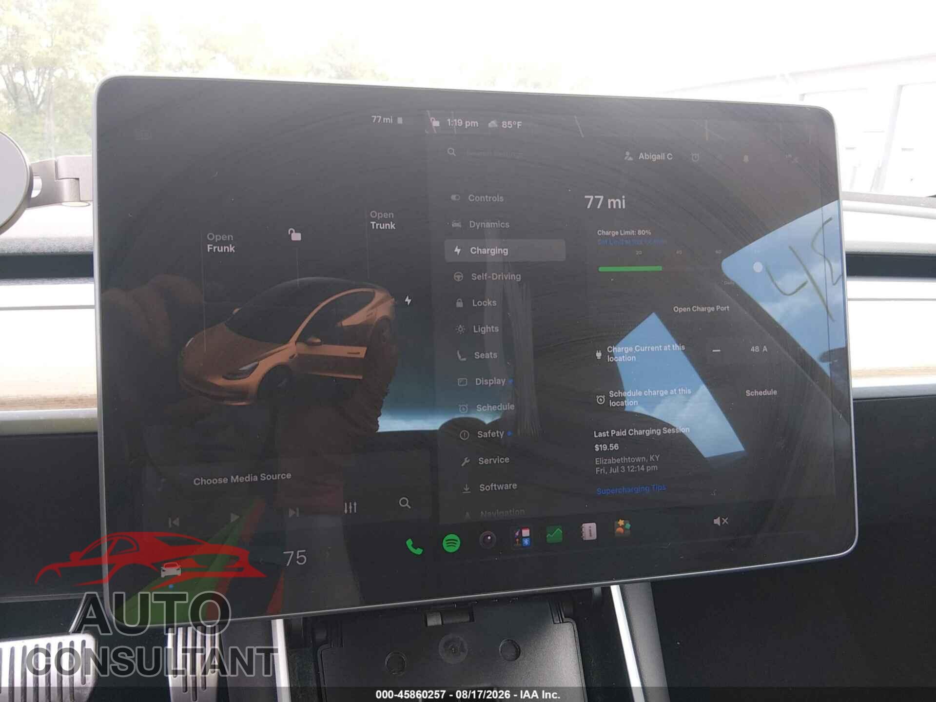 TESLA MODEL 3 2019 - 5YJ3E1EB7KF209593