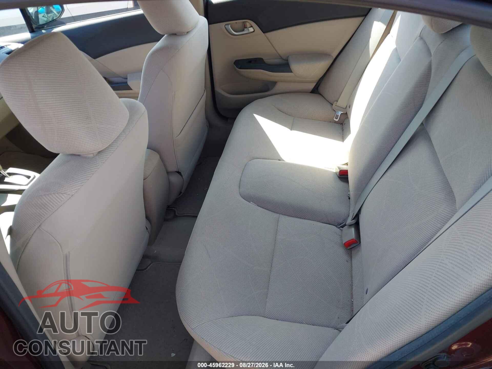 HONDA CIVIC 2012 - 19XFB2F55CE375655