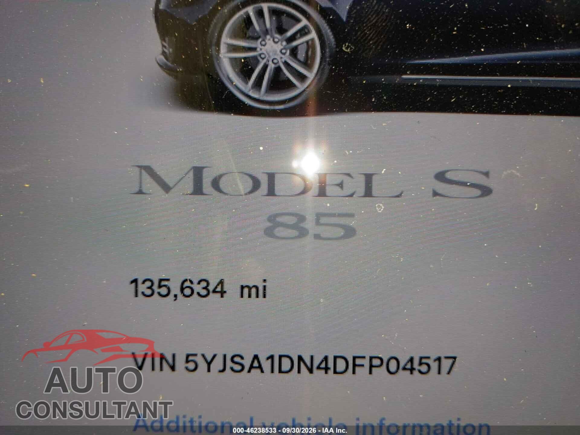 TESLA MODEL S 2013 - 5YJSA1DN4DFP04517