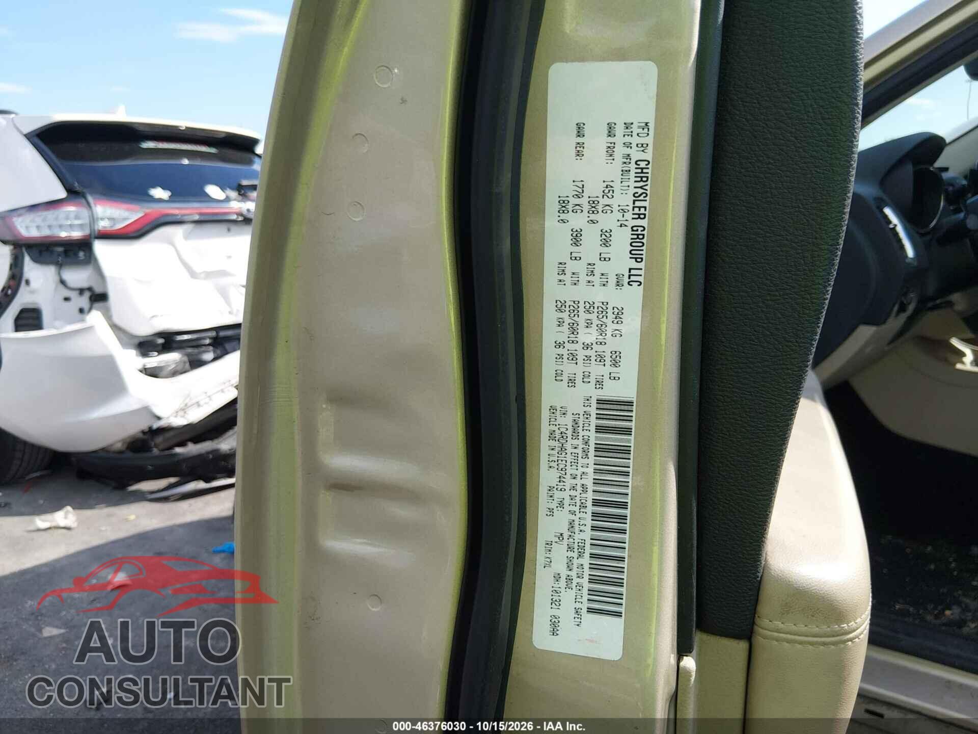 DODGE DURANGO 2014 - 1C4RDHAG1EC974419