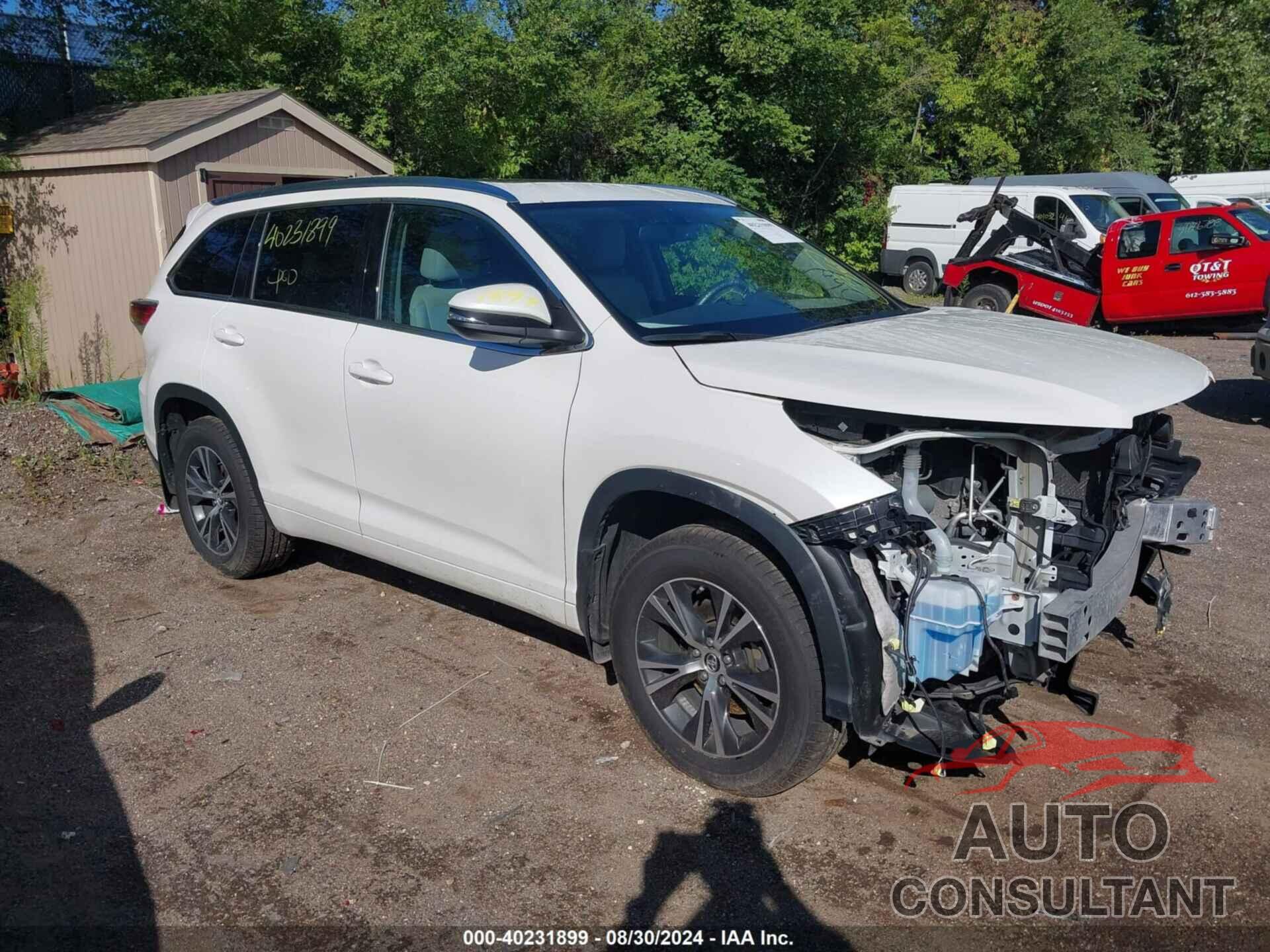 TOYOTA HIGHLANDER 2016 - 5TDJKRFH5GS225554