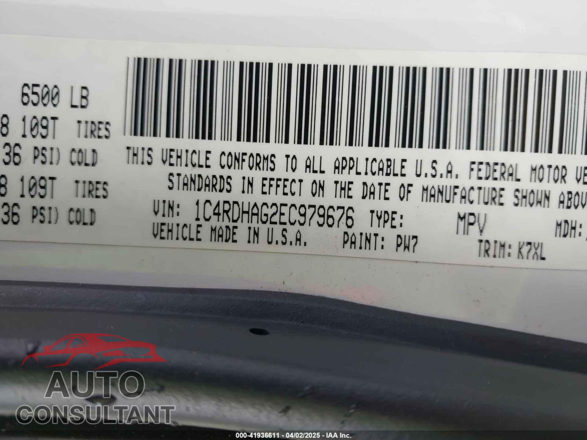 DODGE DURANGO 2014 - 1C4RDHAG2EC979676