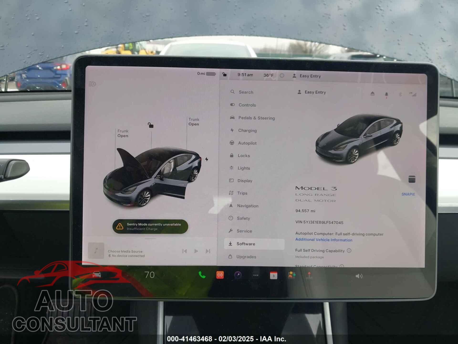 TESLA MODEL 3 2020 - 5YJ3E1EB9LF547045