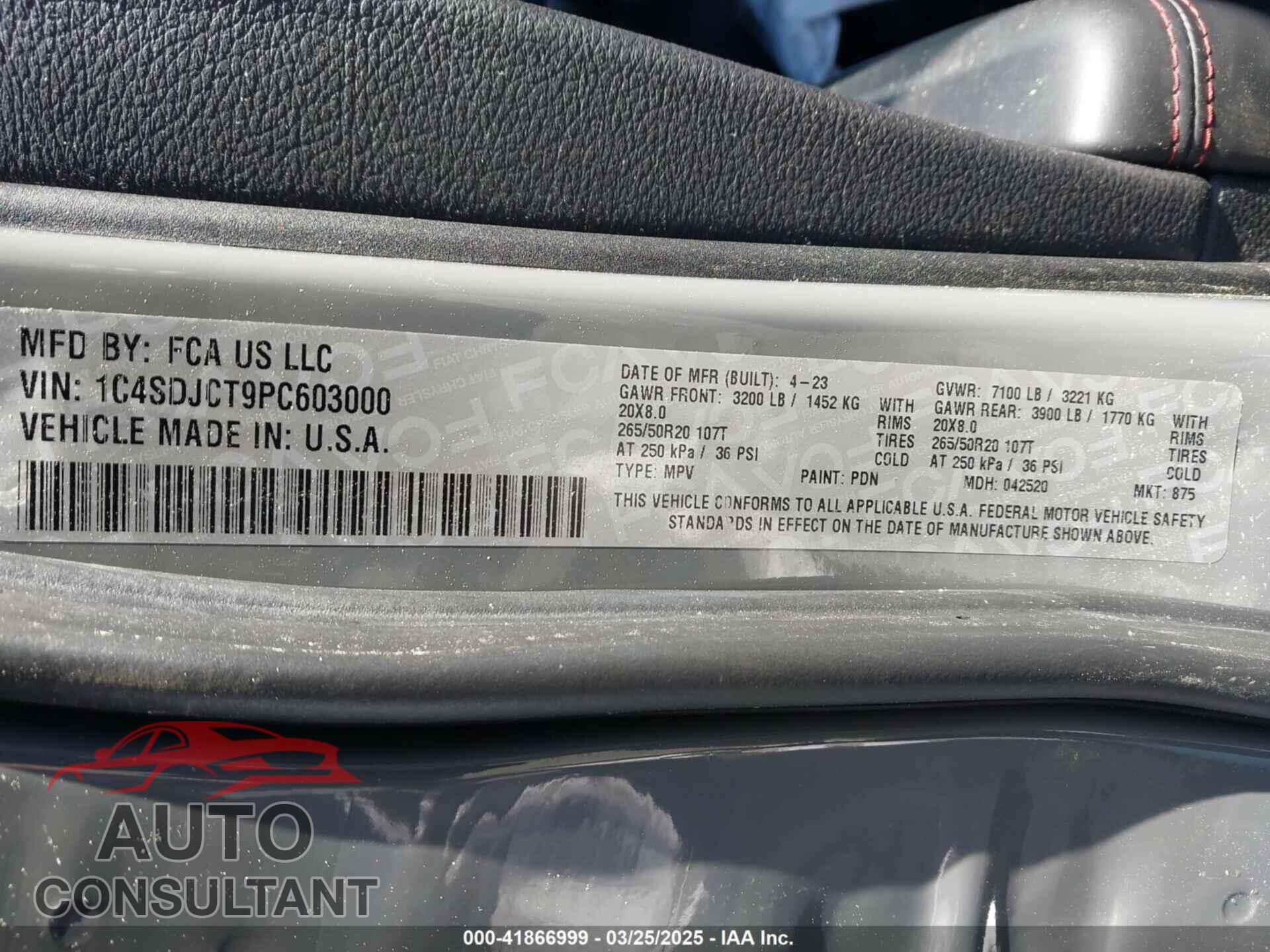 DODGE DURANGO 2023 - 1C4SDJCT9PC603000