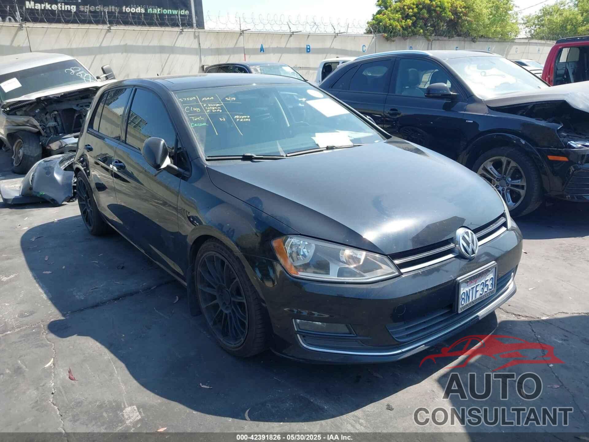 VOLKSWAGEN GOLF 2015 - 3VW2A7AU6FM046001