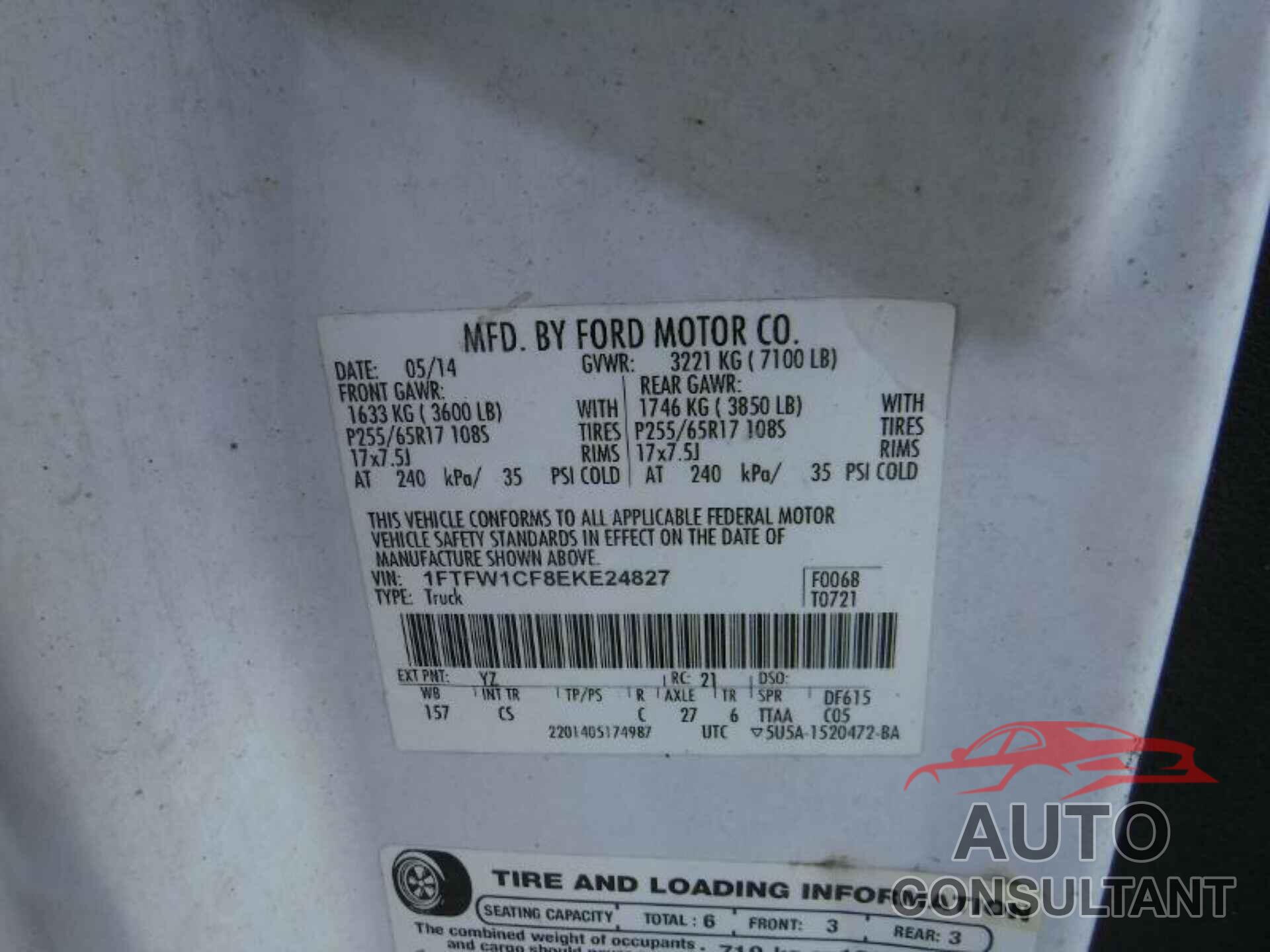 FORD F150 2014 - 1FTFW1CF8EKE24827
