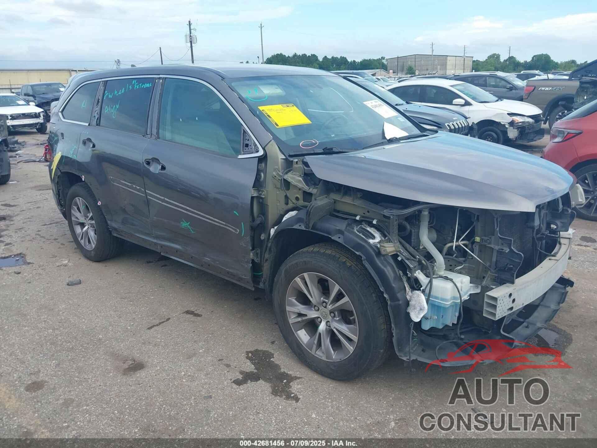 TOYOTA HIGHLANDER 2015 - 5TDBKRFH1FS171978