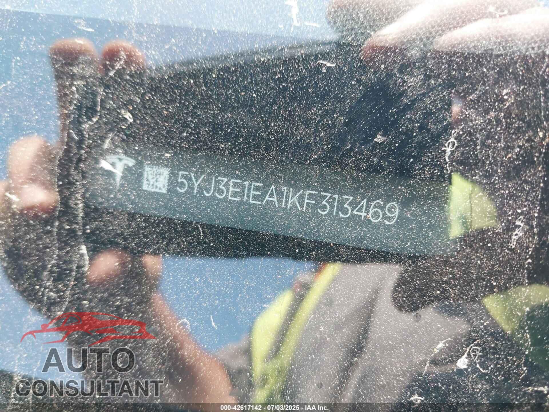 TESLA MODEL 3 2019 - 5YJ3E1EA1KF313469