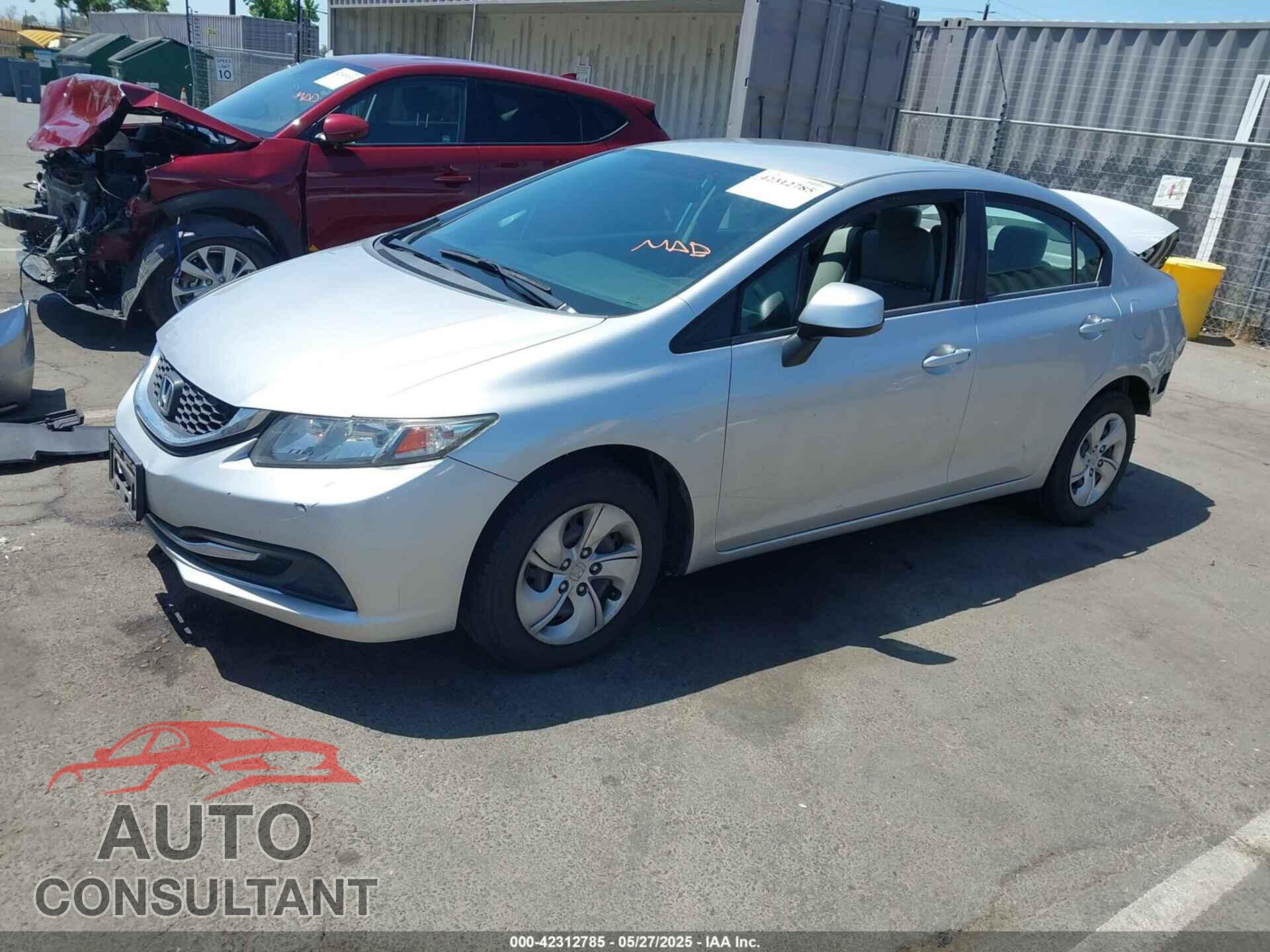 HONDA CIVIC 2013 - 19XFB2F55DE272995