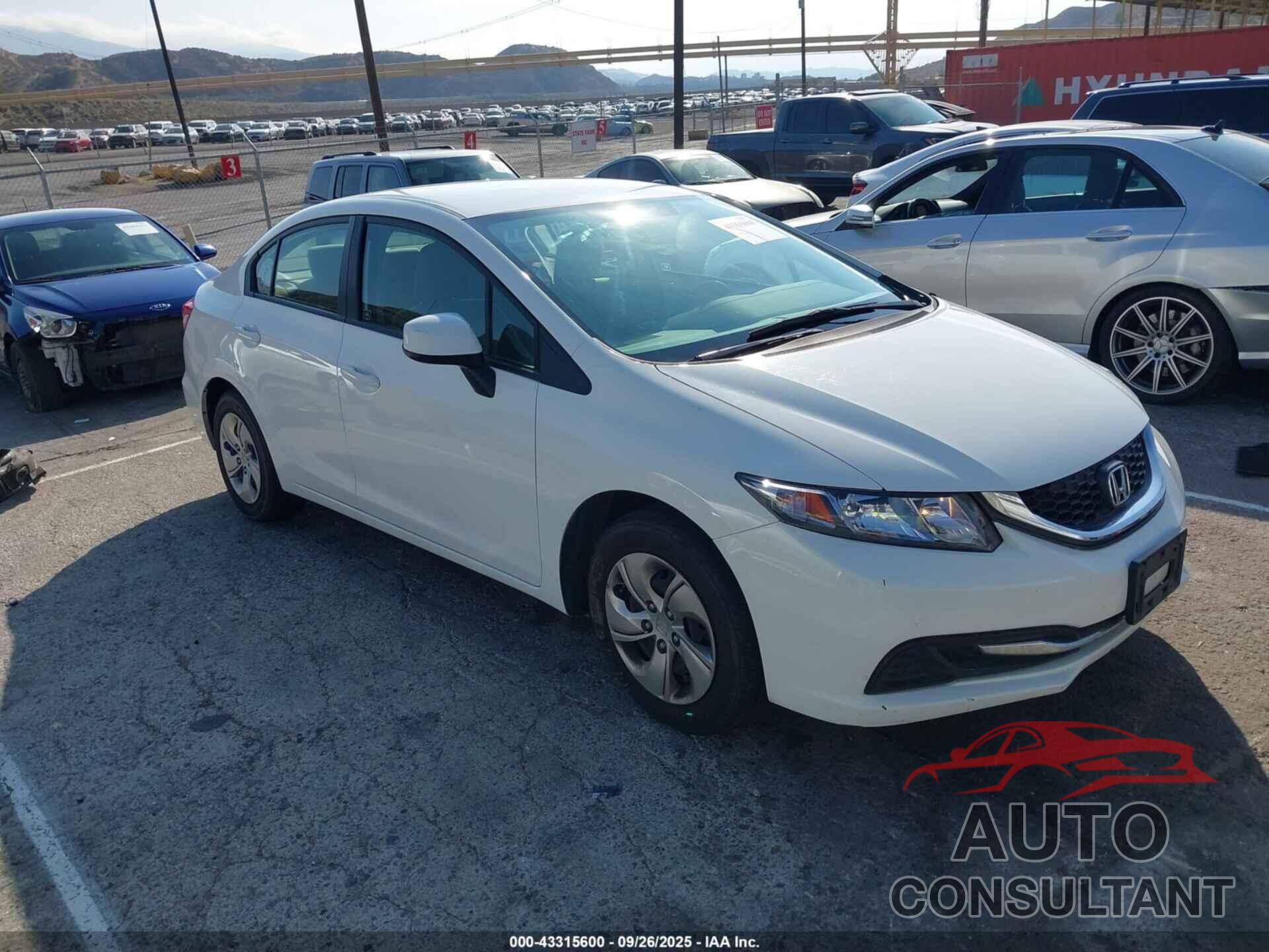 HONDA CIVIC 2013 - 19XFB2F53DE290847