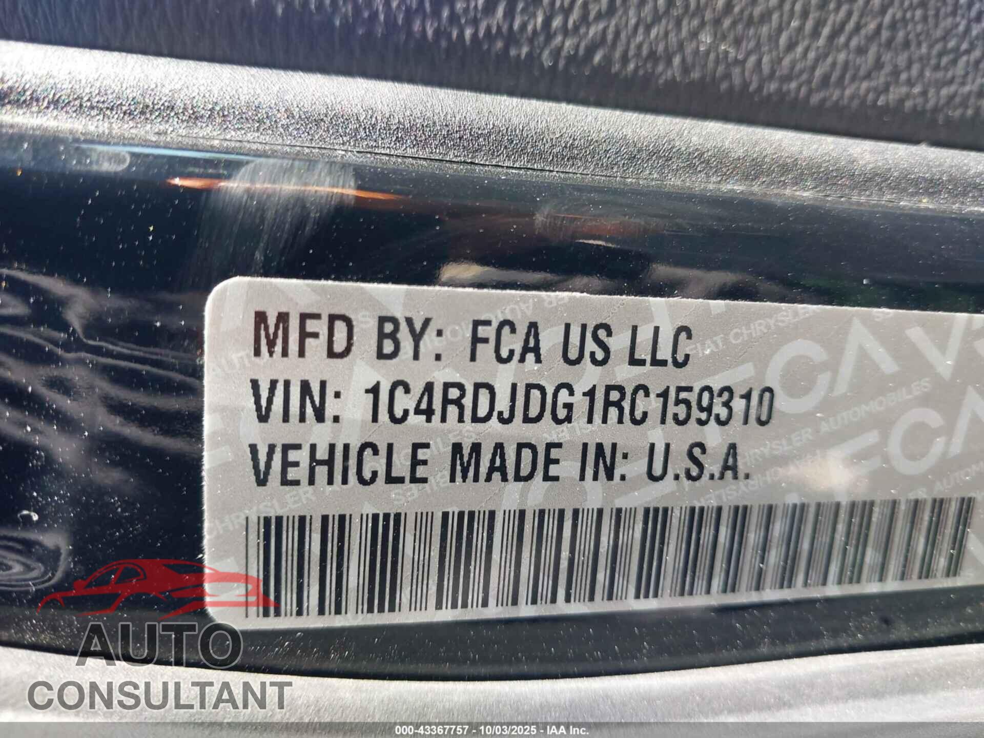 DODGE DURANGO 2024 - 1C4RDJDG1RC159310