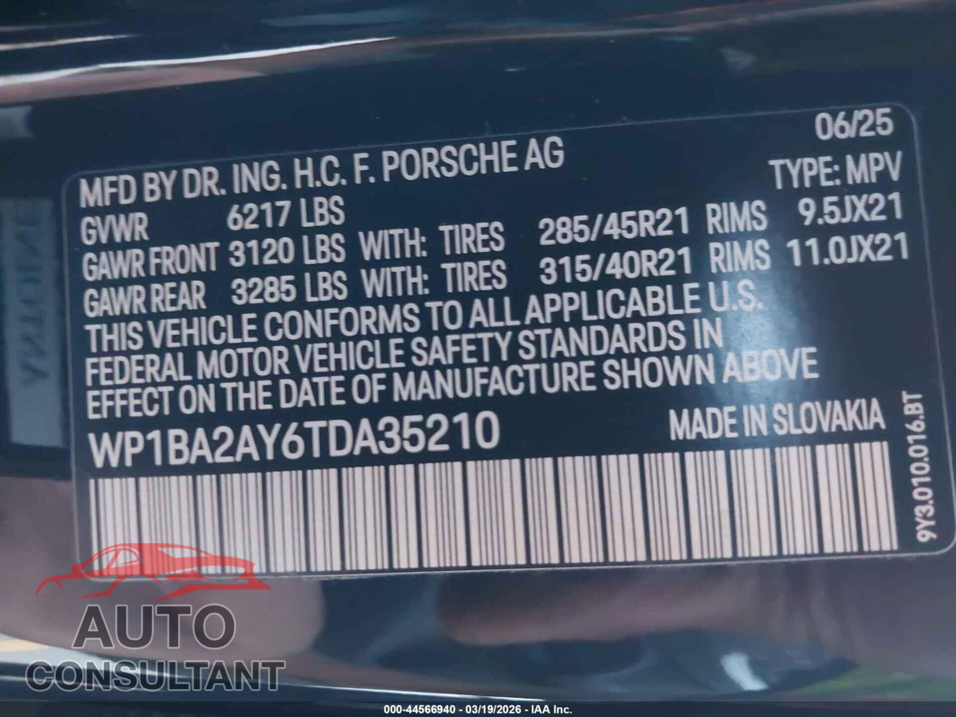 PORSCHE CAYENNE COUPE 2026 - WP1BA2AY6TDA35210