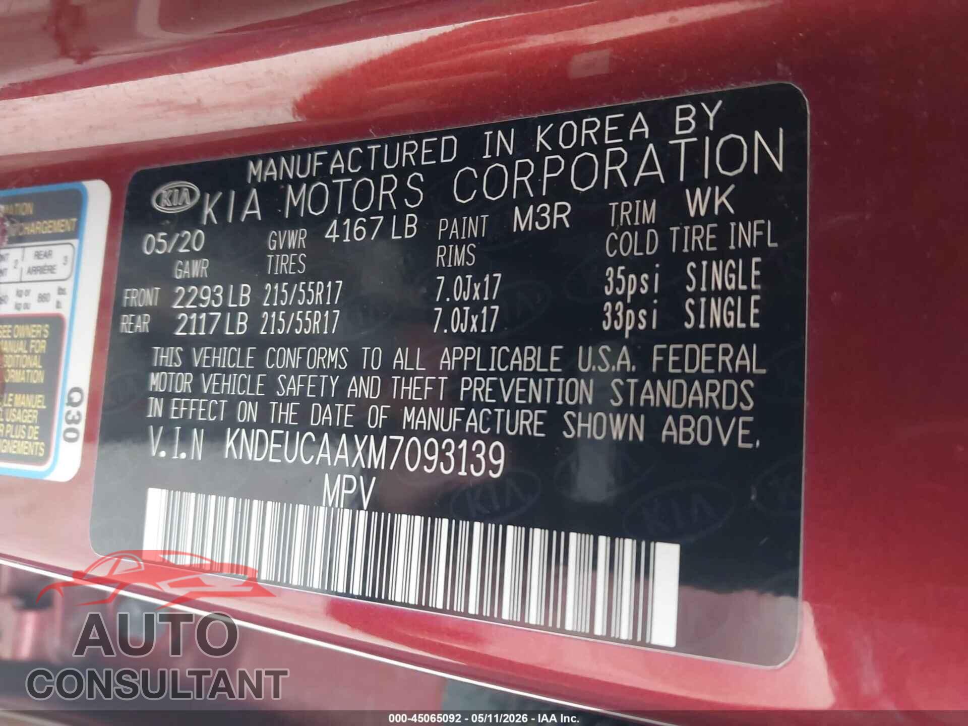 KIA SELTOS 2021 - KNDEUCAAXM7093139