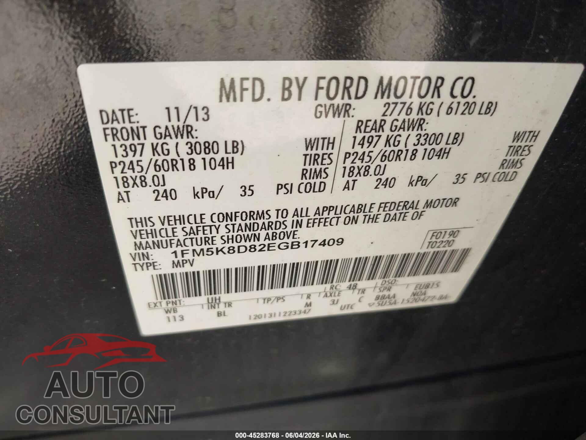 FORD EXPLORER 2014 - 1FM5K8D82EGB17409