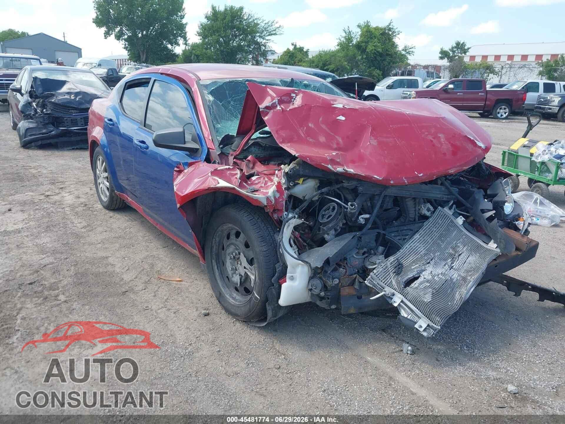 DODGE AVENGER 2013 - 1C3CDZAB7DN603661