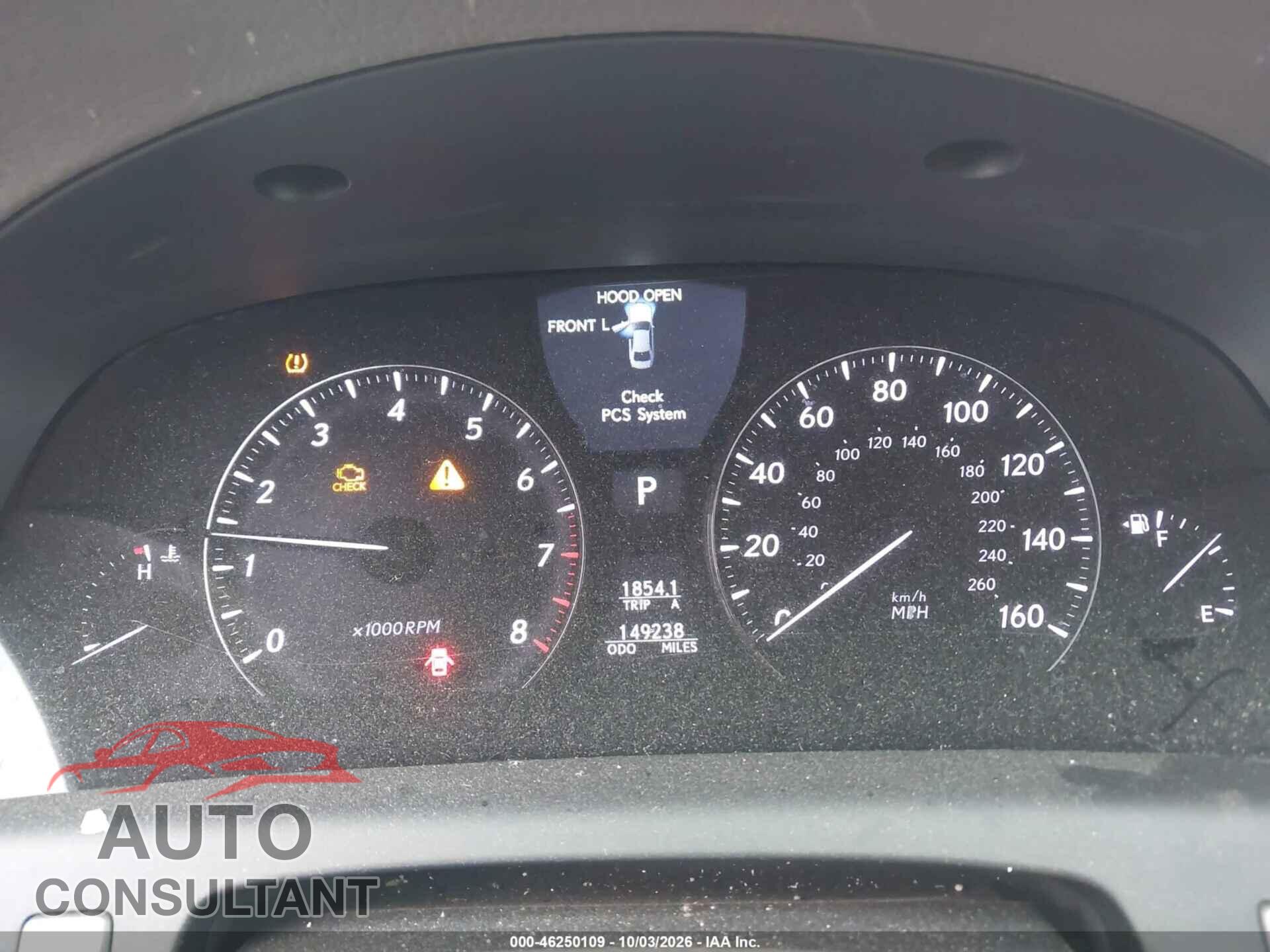 LEXUS LS 460 2012 - JTHGL5EF6C5045000