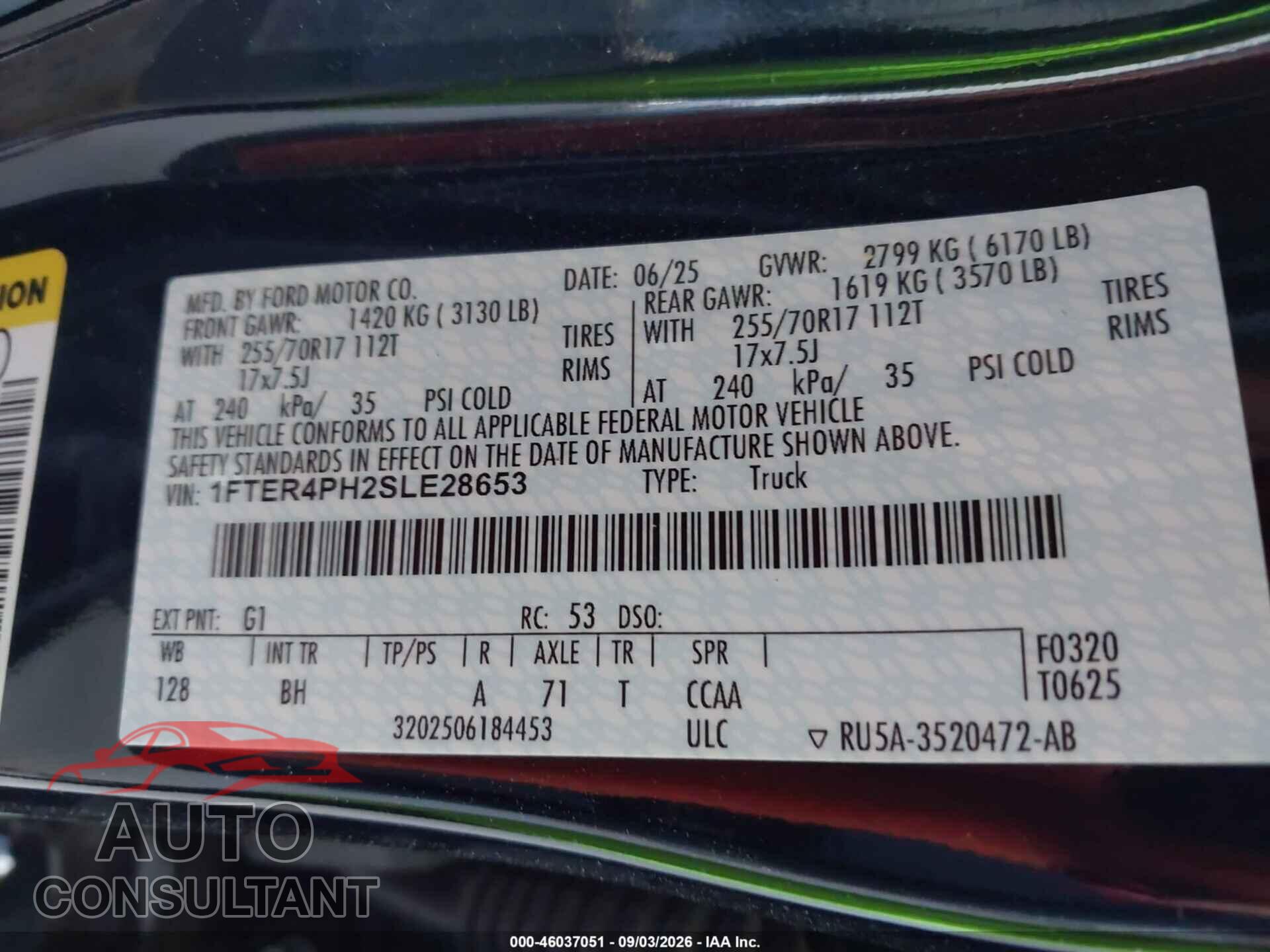 FORD RANGER 2025 - 1FTER4PH2SLE28653